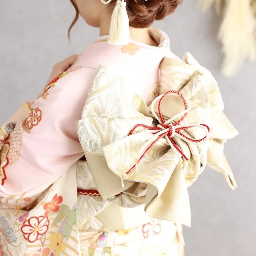 成人式 振袖 奈良 橿原 TAKAZEN 帯 袋帯 アレンジ かわいい オシャレ 華やか 飾り紐