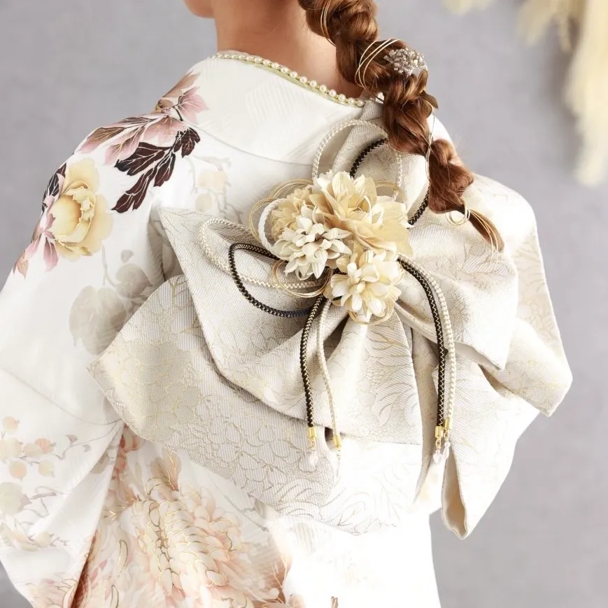 成人式 振袖 奈良 橿原 TAKAZEN 帯 袋帯 アレンジ かわいい オシャレ 華やか 飾り紐