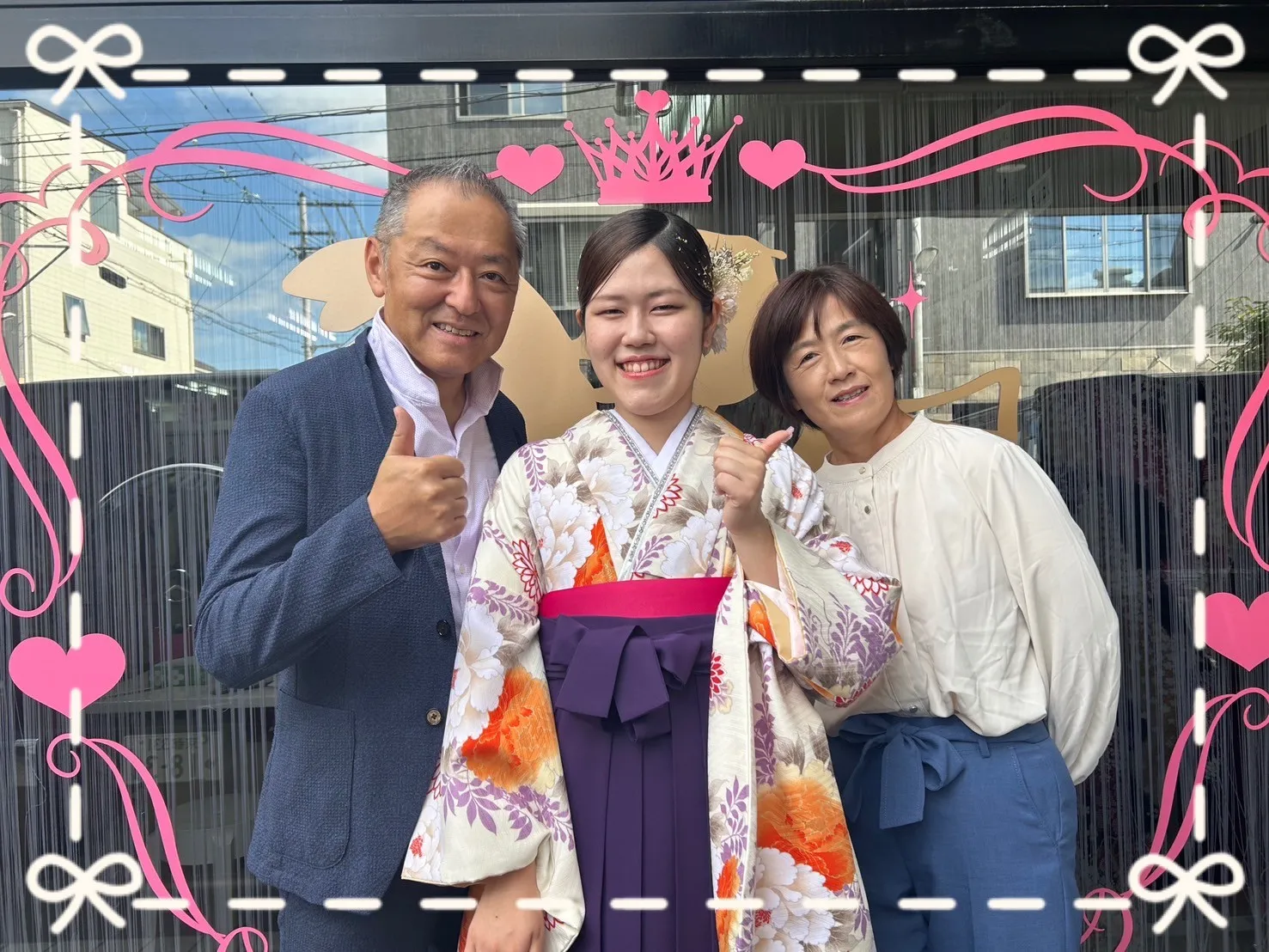 成人式 袴 前撮り撮影会 かわいい 華やか 紫 藤柄 ピンク オレンジ