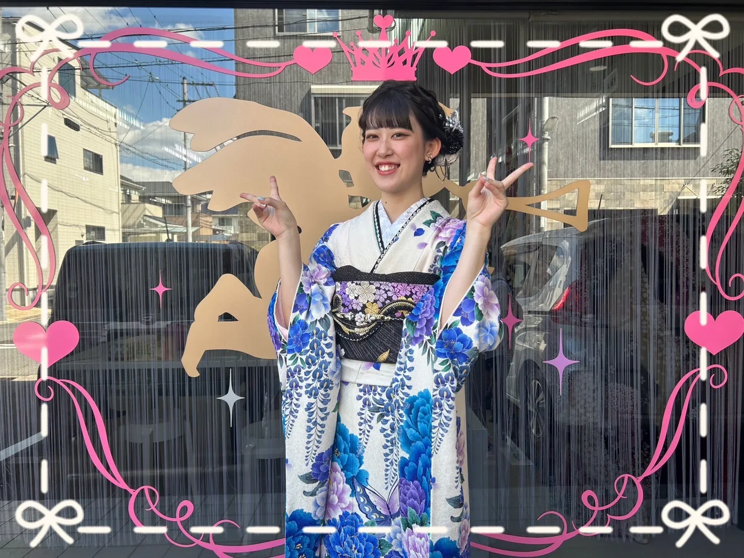 成人式　振袖　前撮り撮影会　奈良　かわいい　綺麗　絞り柄　赤　持ち込み　華やか