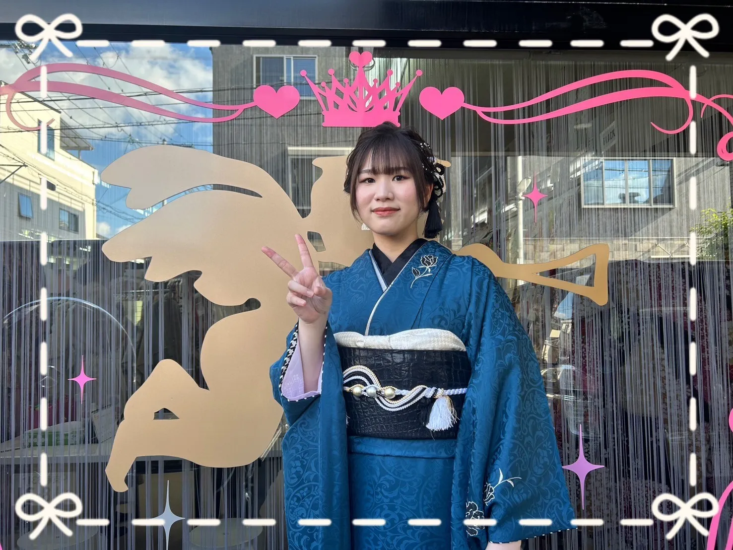 成人式 振袖 前撮り撮影会 ヴィンテージ かっこいい 青 シンプル かっこいい 統一感 バラ