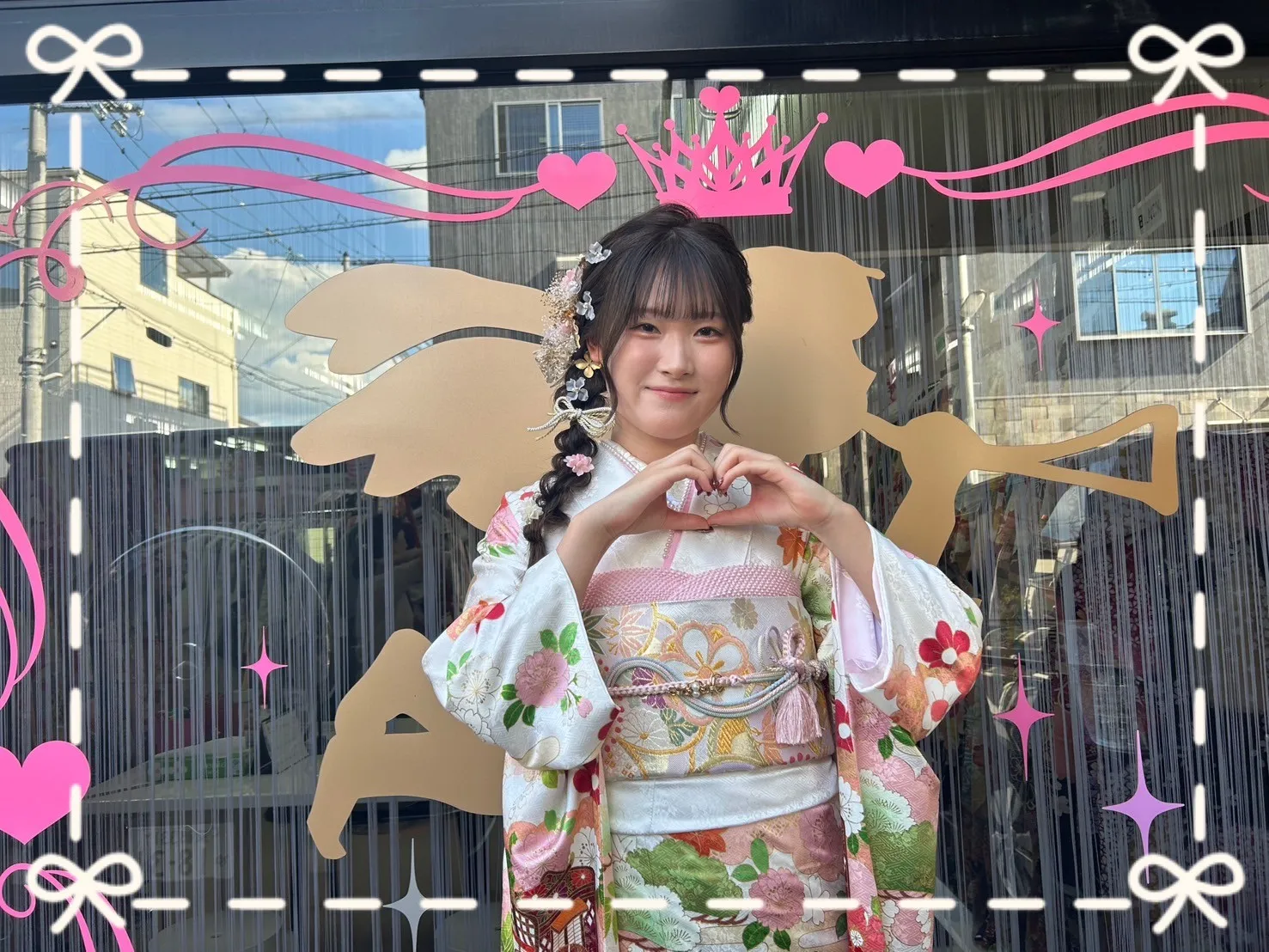 成人式 振袖 前撮り撮影会 奈良 最新作正統派古典 白/ピンク 御所車柄/牡丹柄 吉澤織物/最高級金彩手描友禅 上品 綺麗 かわいい 清楚 柄小さめ