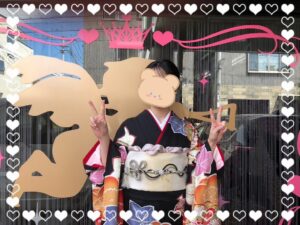 成人式　振袖　前撮り撮影会　奈良　かわいい　かっこいい　華やか　黒ベース　古典柄