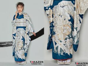 振袖 レンタル 奈良 帯 可愛い アレンジ 華やか 綺麗 最新作粋古典 ターコイズブルー/青/白 吉祥文様/流水模様 クール 寒色系 シック