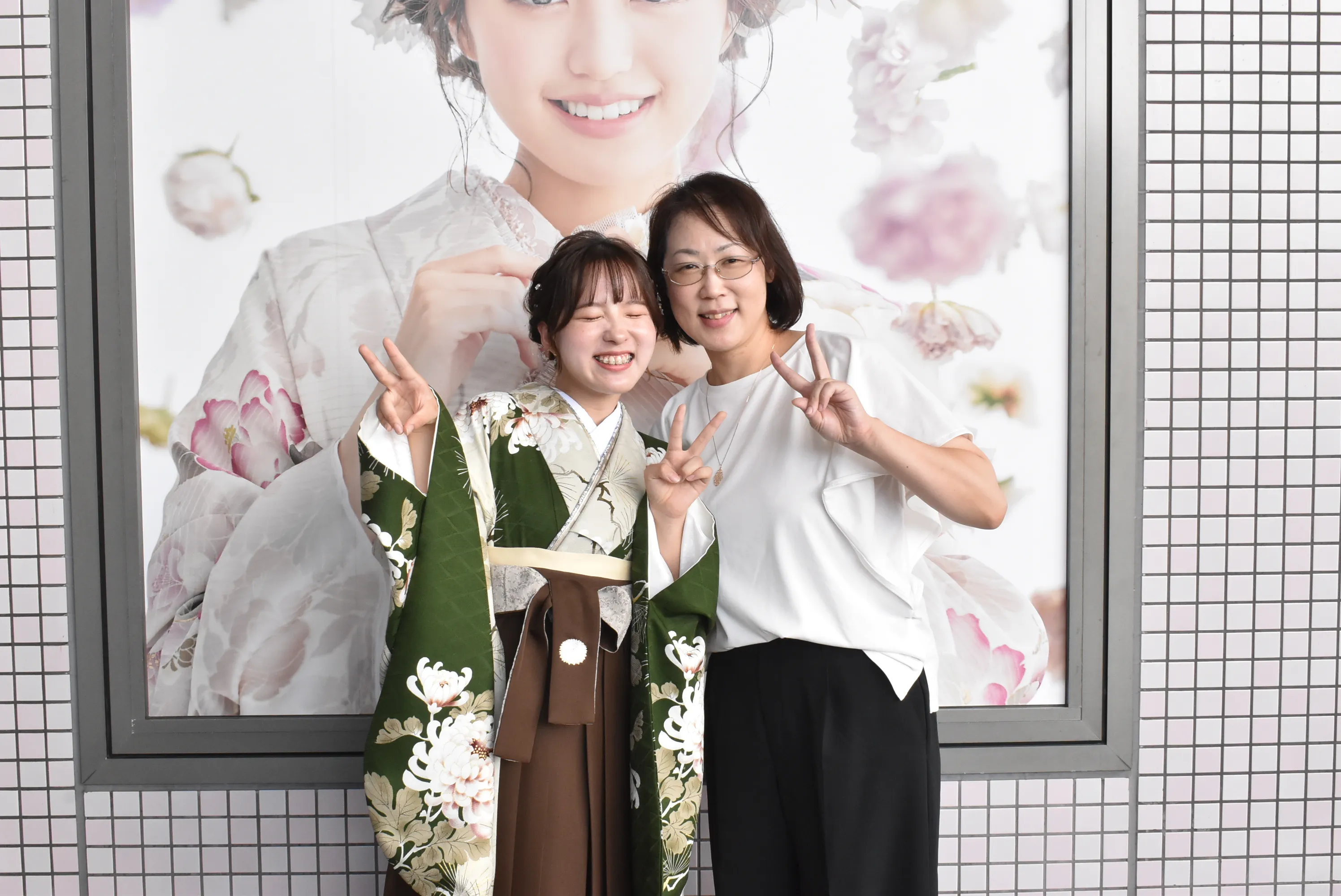 2025年　袴　前撮り　卒業　古典　緑