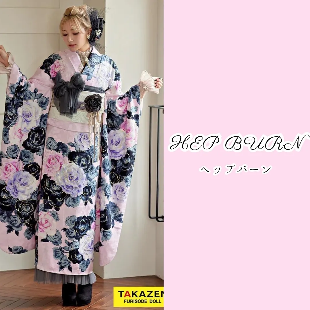 TAKAZEN　タカゼン　成人式振袖　振袖レンタル　TAKAZENオリジナル　ヘップバーン　キラキラ　可愛い　ピンク振袖　コスメカラー　シュシュ　ミニョン　シャネルカラー