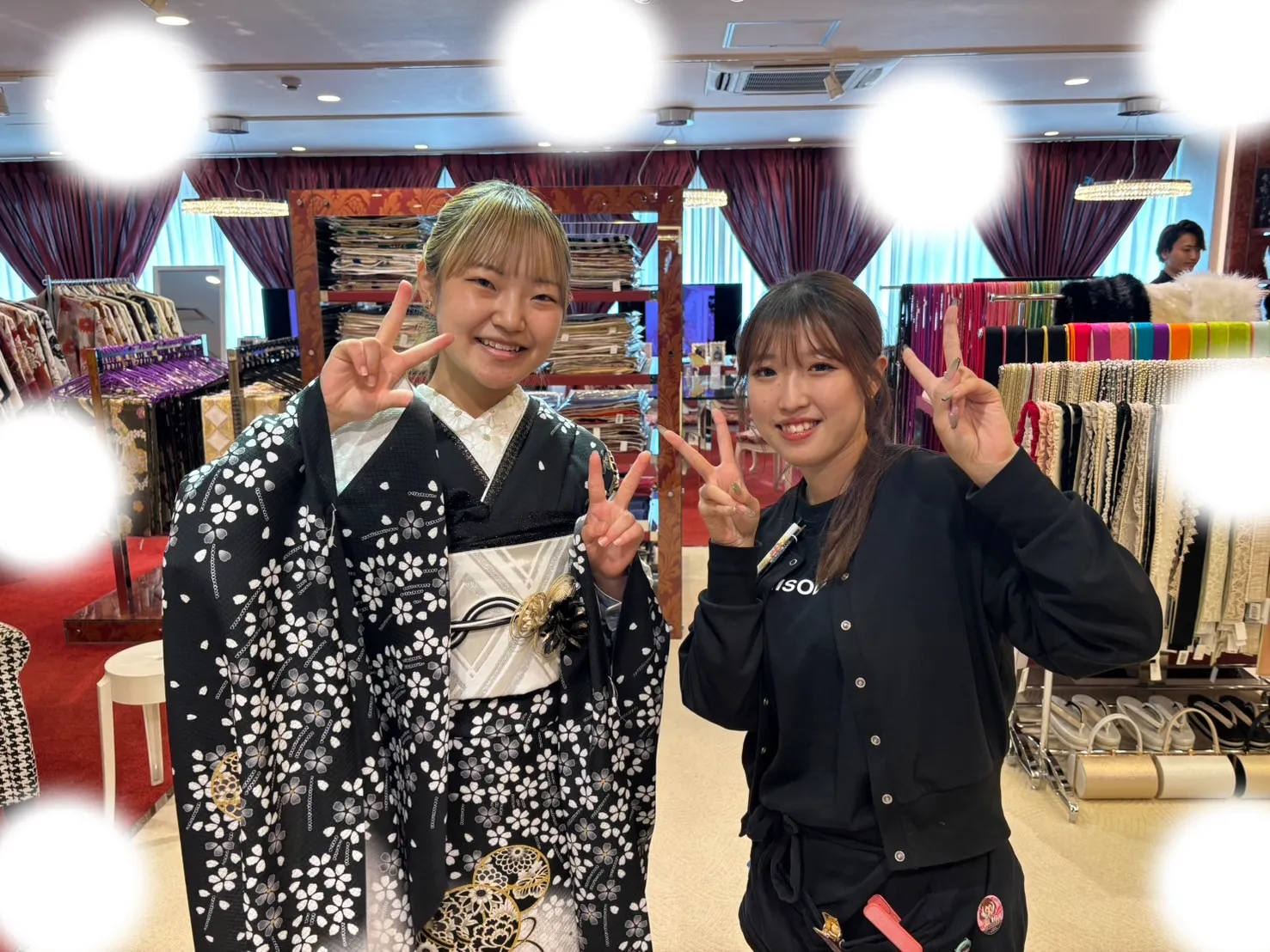 成人式　振袖レンタル　大阪梅田　ヴィンテージ　黒　かっこいい　ブーツスタイル