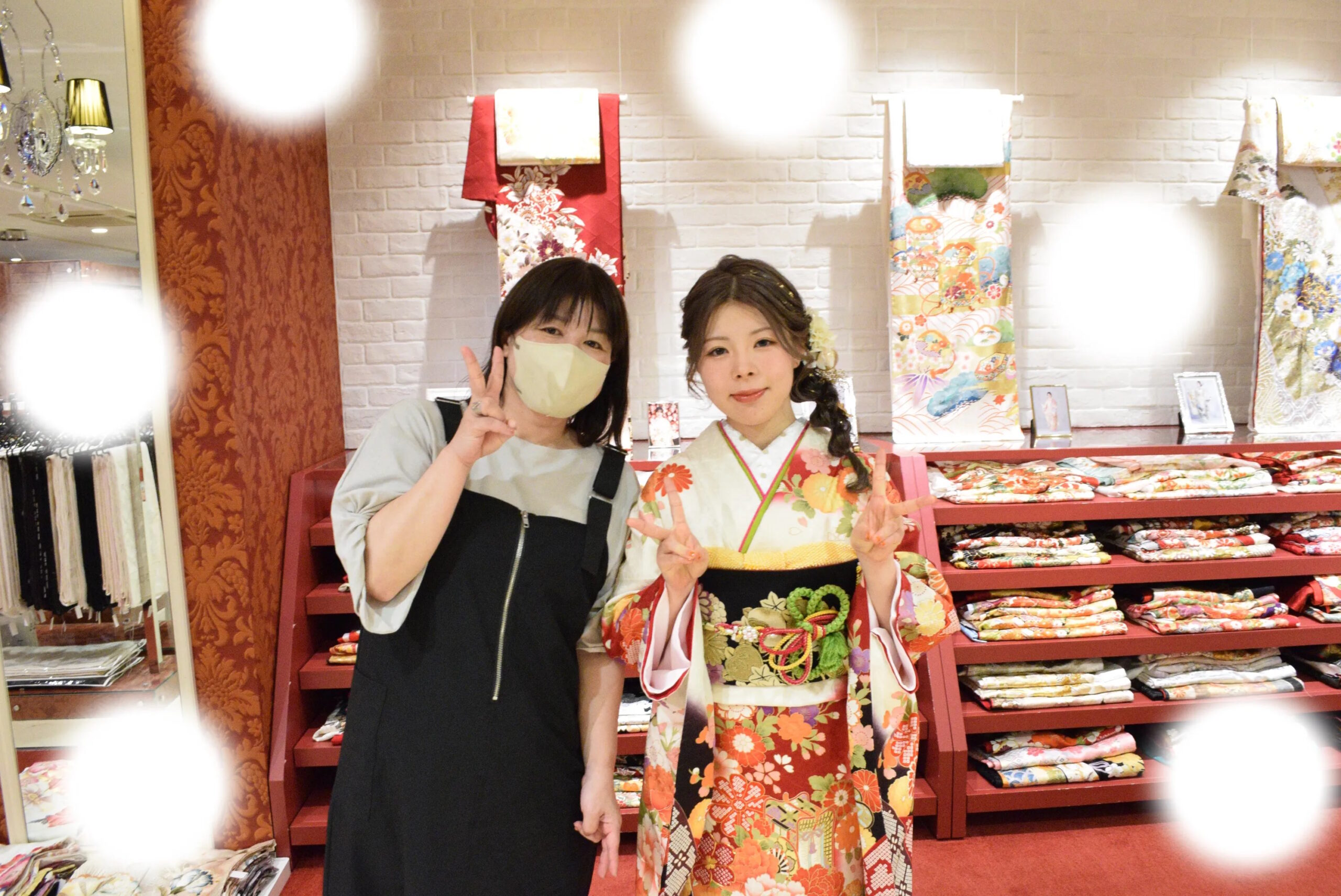 成人式　前撮り　梅田　古典　ピンク　可愛い　愛され　家族写真