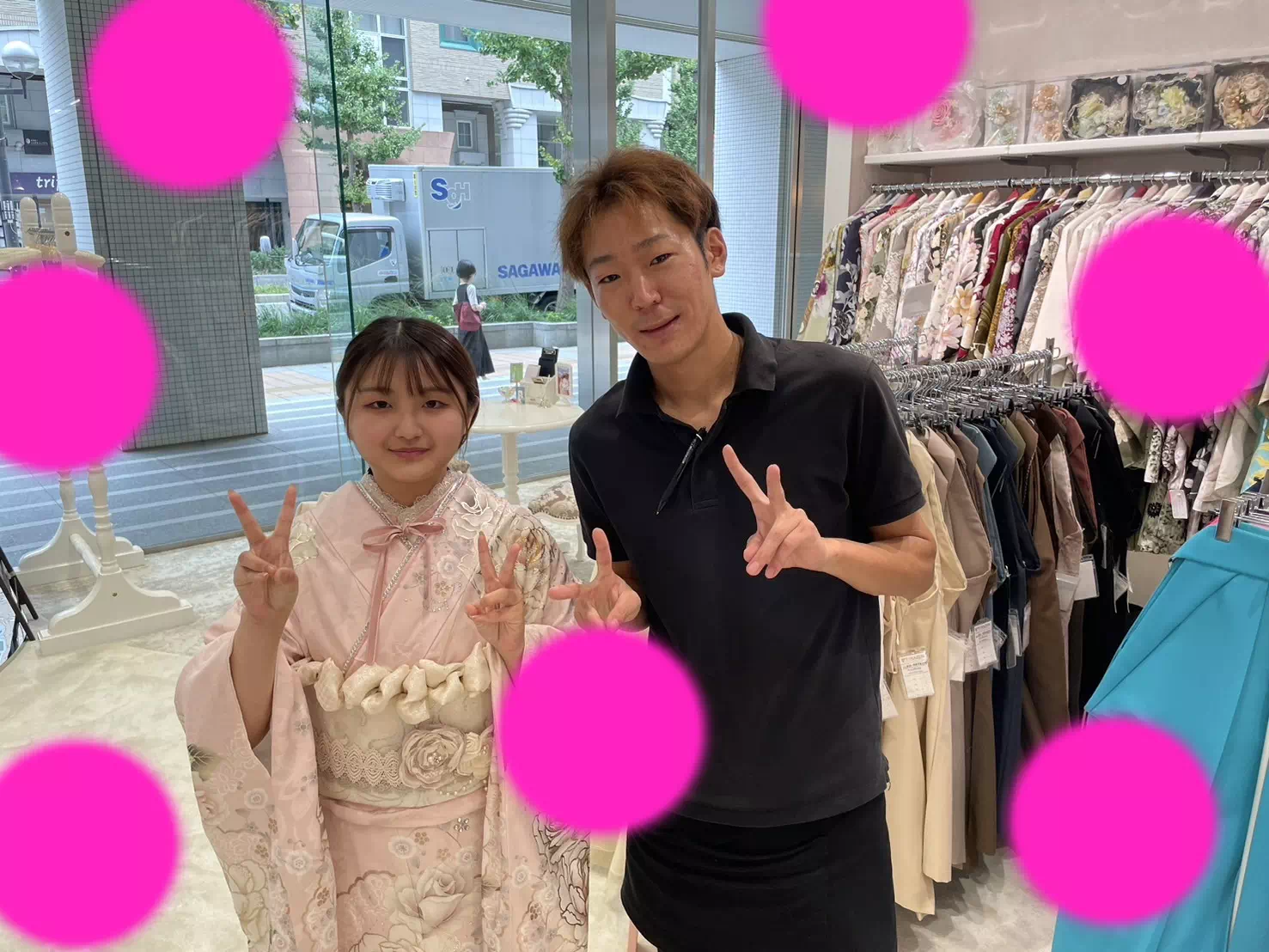 TAKAZEN神戸店　　イマドキ　カワイイ　コディネート　振袖　レンタル　オリジナル　写真だけ