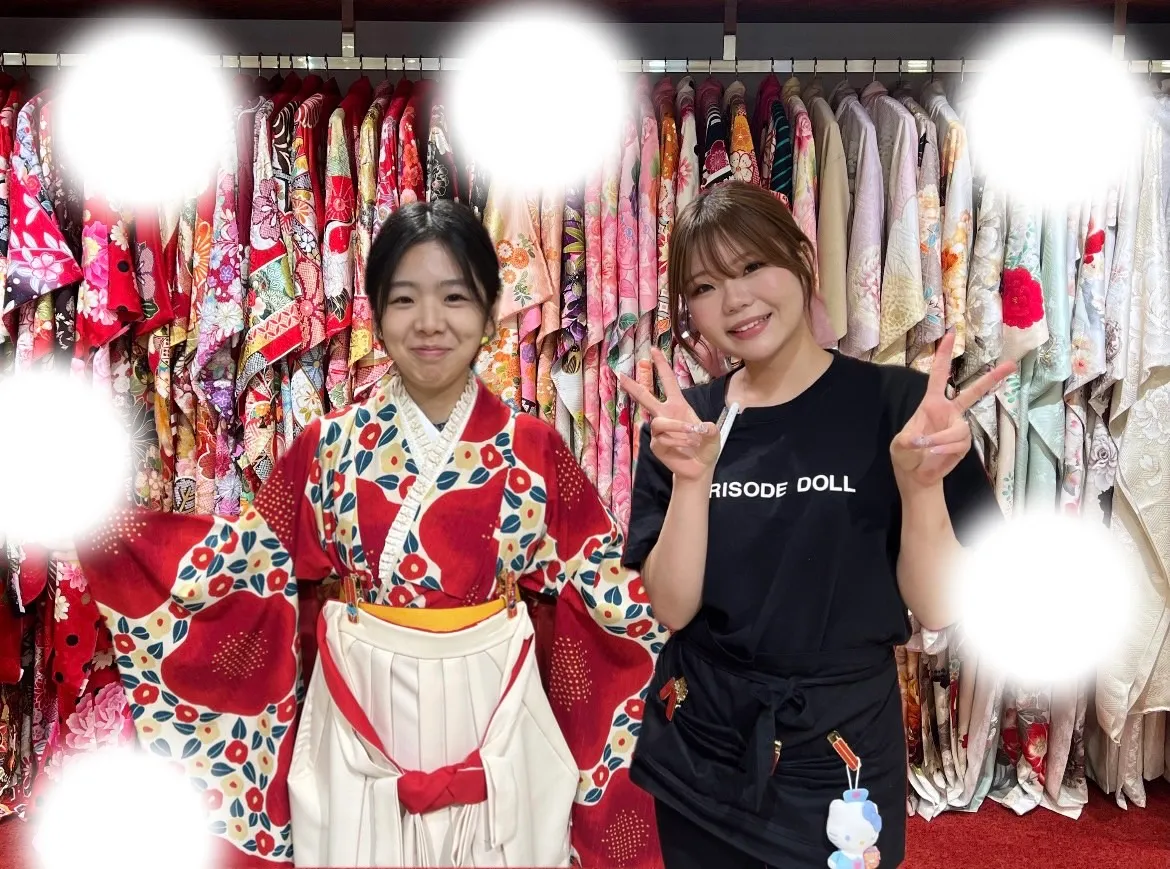 卒業式 袴レンタル 梅田 レトロ 赤色 オシャレ いまどき