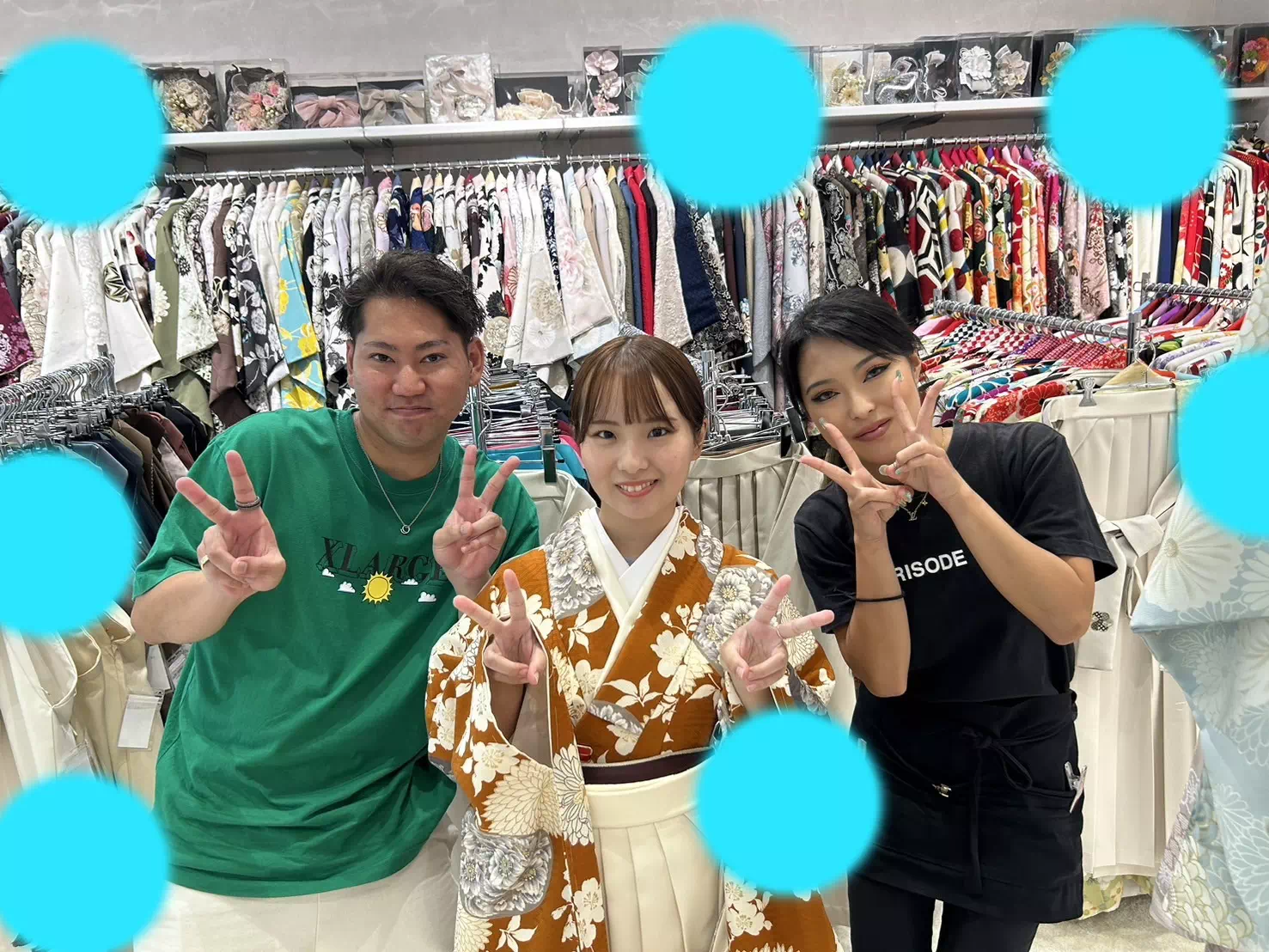 TAKAZEN神戸店　レンタル　袴　オレンジ　かわいい　くすみ