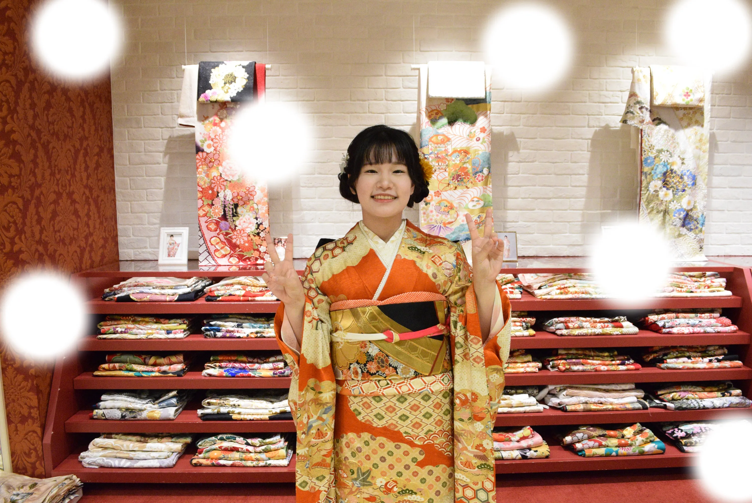 成人式　前撮り　梅田　持込　ママ振袖　可愛い　古典
