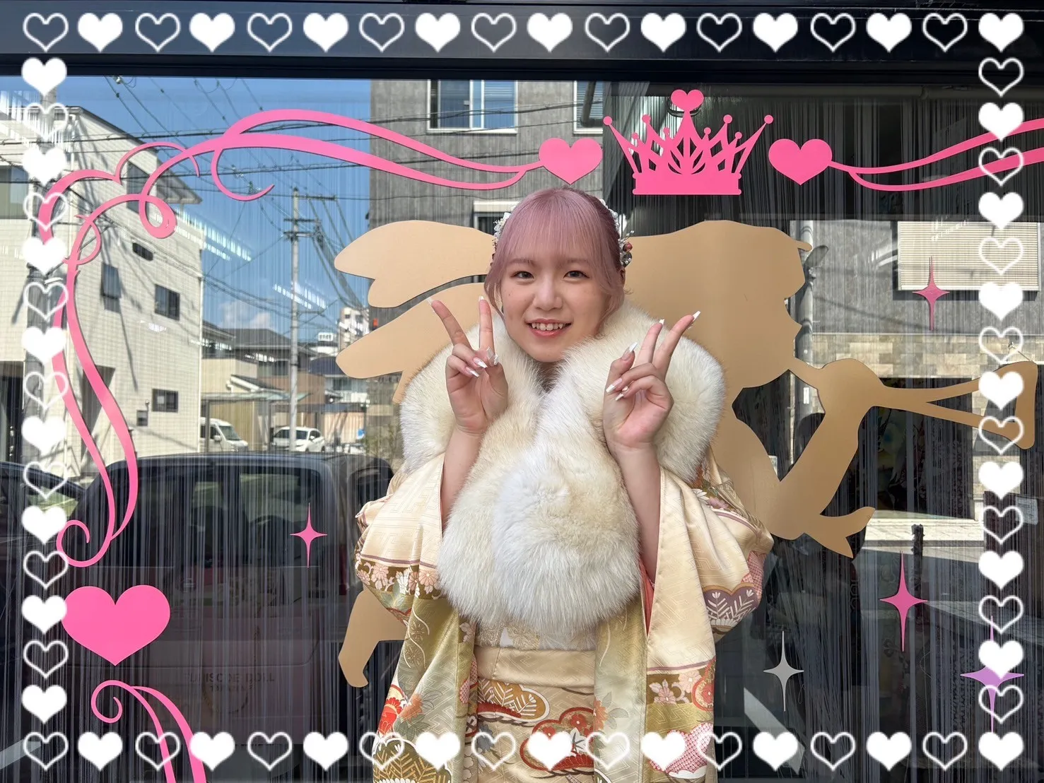 成人式　振袖　前撮り撮影会　持ち込み　かわいい　綺麗　華やか　黄色