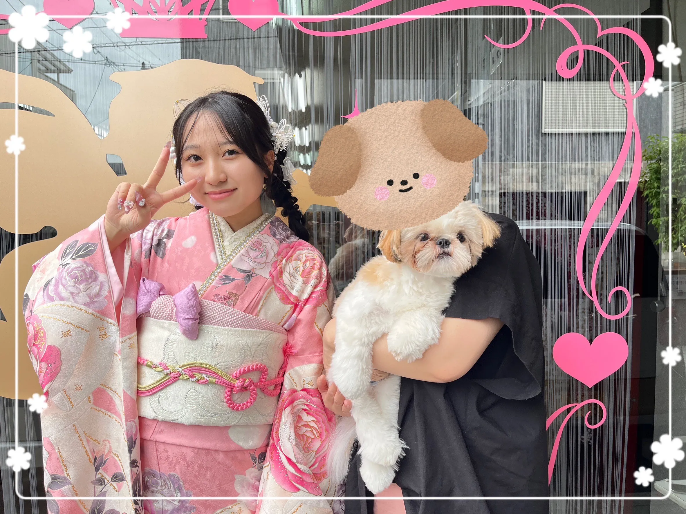 成人式 振袖 前撮り撮影会 ヘップバーン ピンク/紫 バラ柄/リボン柄/ドット柄 かわいい お洒落 人気 かわいい 写真映えする振袖