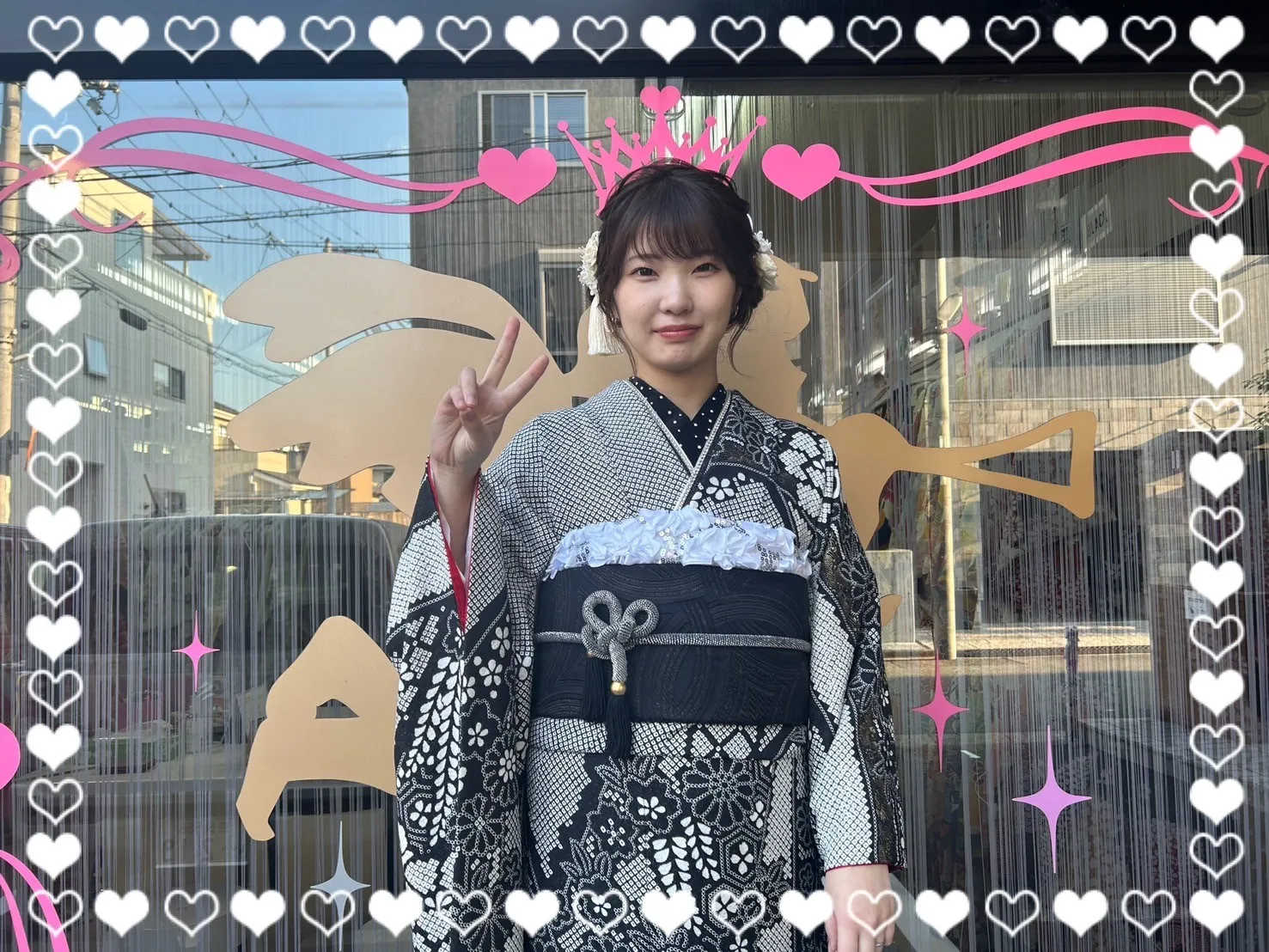 成人式　振袖　前撮り撮影会　かわいい　かっこいい　モノトーン　イマドキ