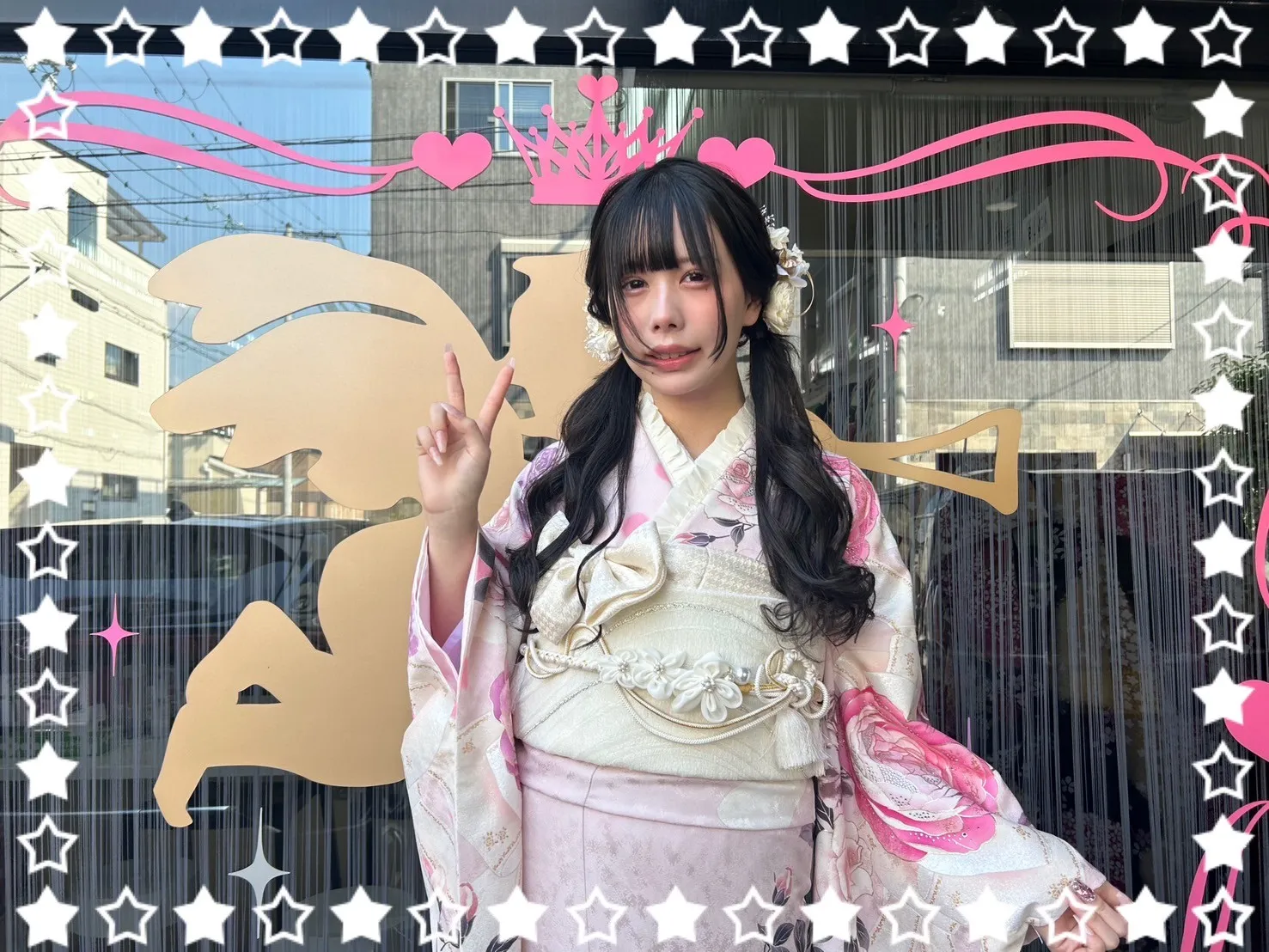 成人式 振袖 前撮り撮影会 ヘップバーン ピンク/紫 バラ柄/リボン柄/ドット柄 かわいい お洒落 人気 かわいい 写真映えする振袖