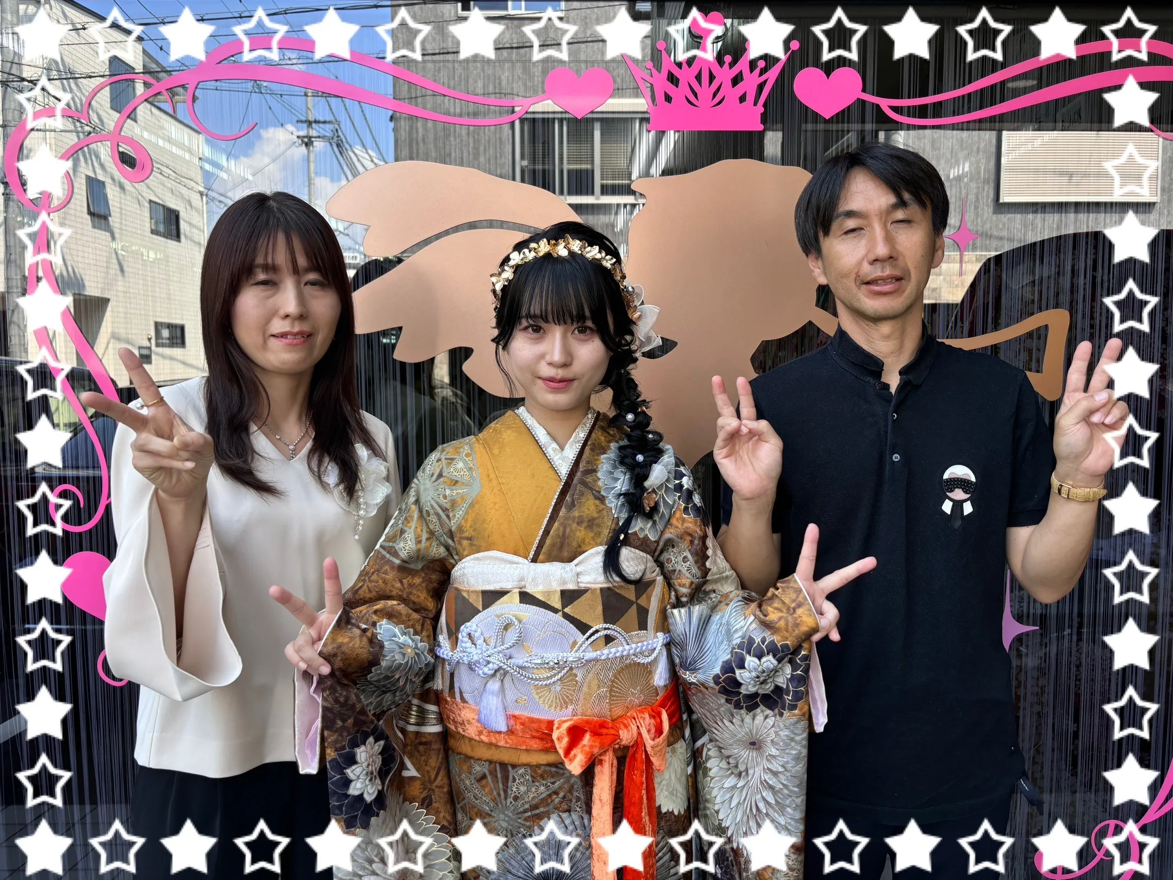 成人式 振袖 前撮り撮影会 九重×中村里砂 からし色/ベージュ/クリーム 菊柄 大人っぽい ヴィンテージ アンティーク調