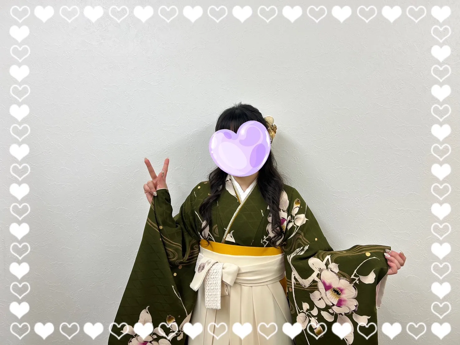 袴 前撮り撮影会 可愛い おしゃれ 古典 緑 渋い