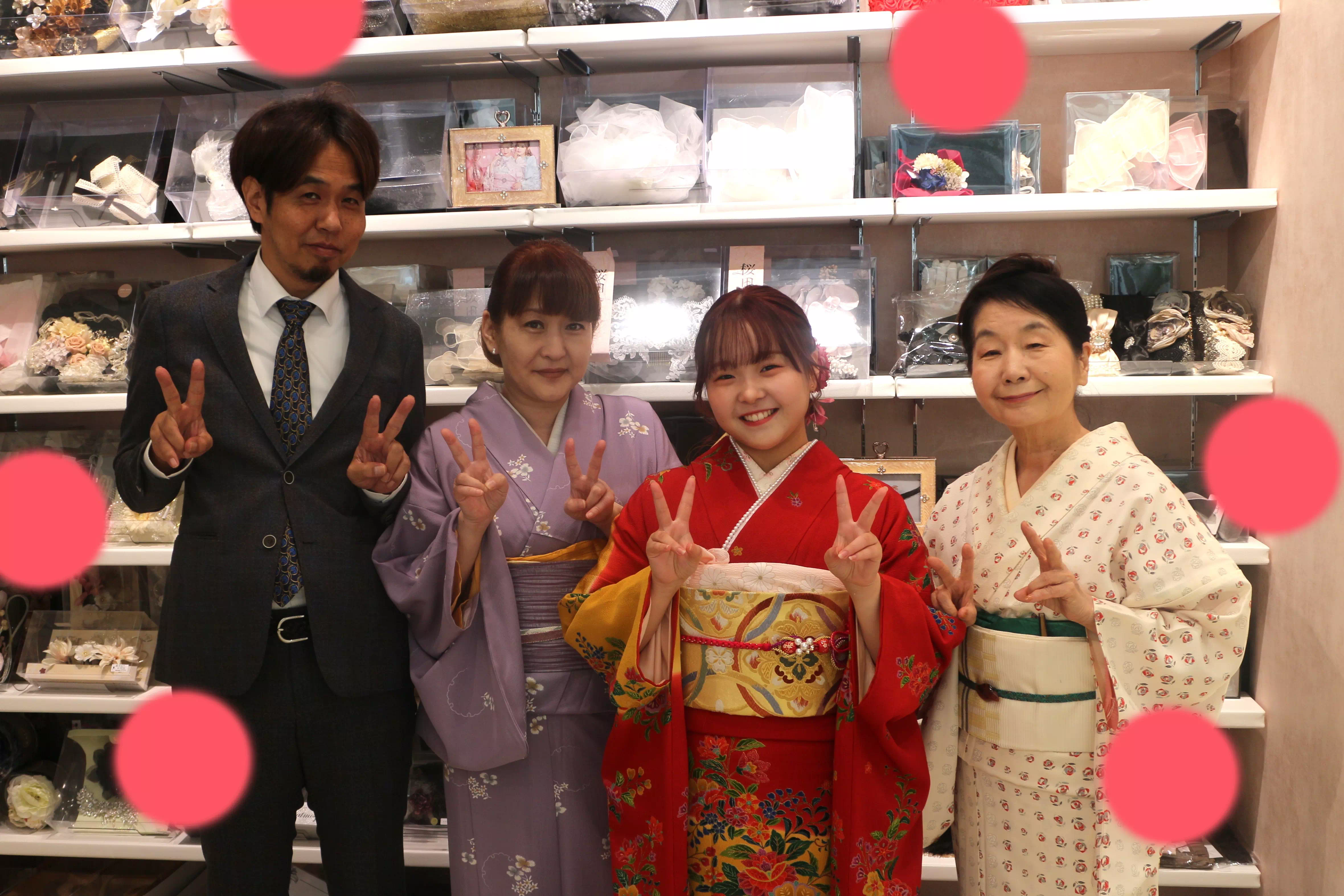 TAKAZEN神戸店　前撮り撮影会　イマドキ　カワイイ　コディネート　振袖　レンタル　袴　