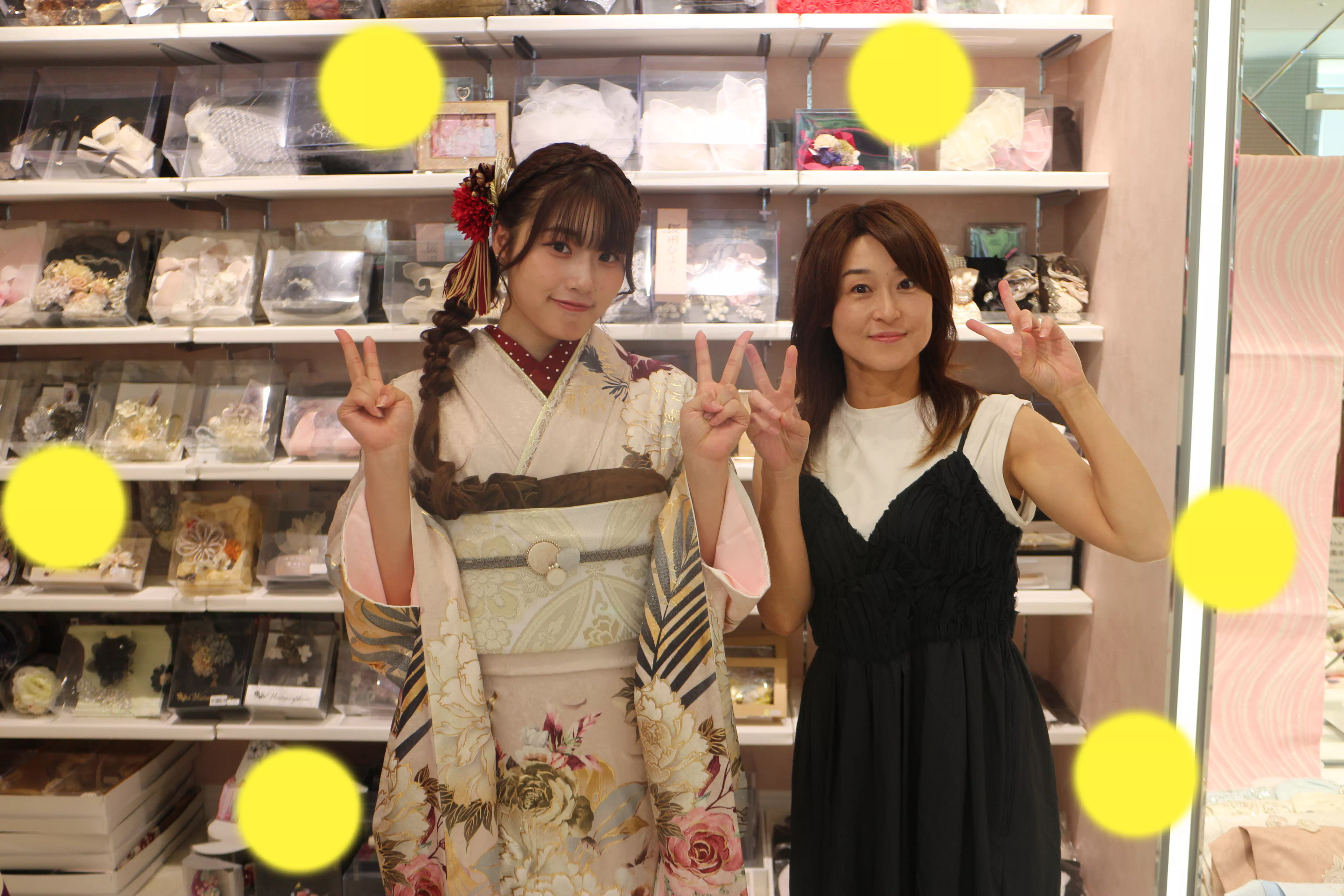 TAKAZEN神戸店　前撮り撮影会　イマドキ　カワイイ　コディネート　振袖　レンタル　袴　