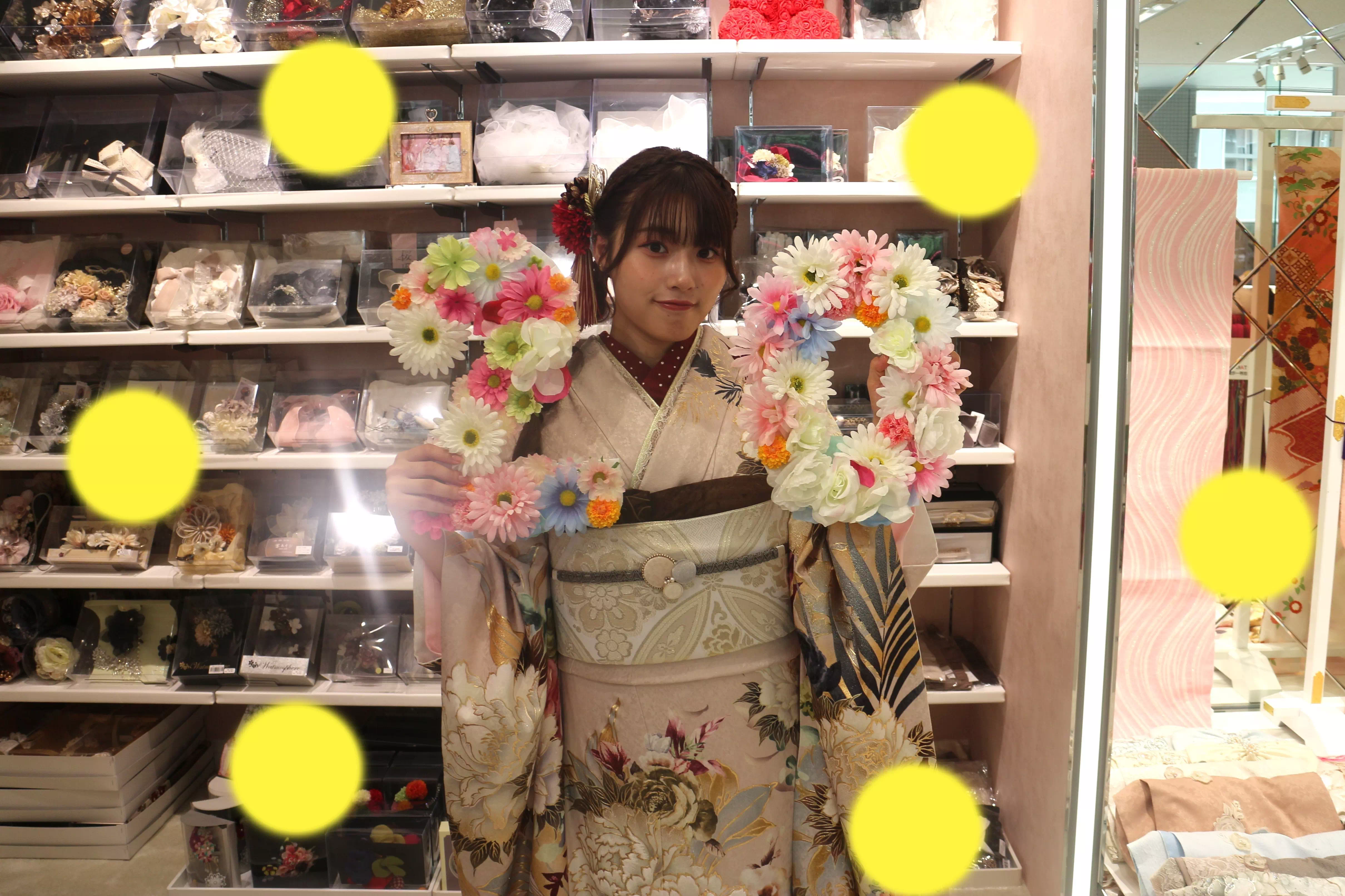 TAKAZEN神戸店　前撮り撮影会　イマドキ　カワイイ　コディネート　振袖　レンタル　袴　