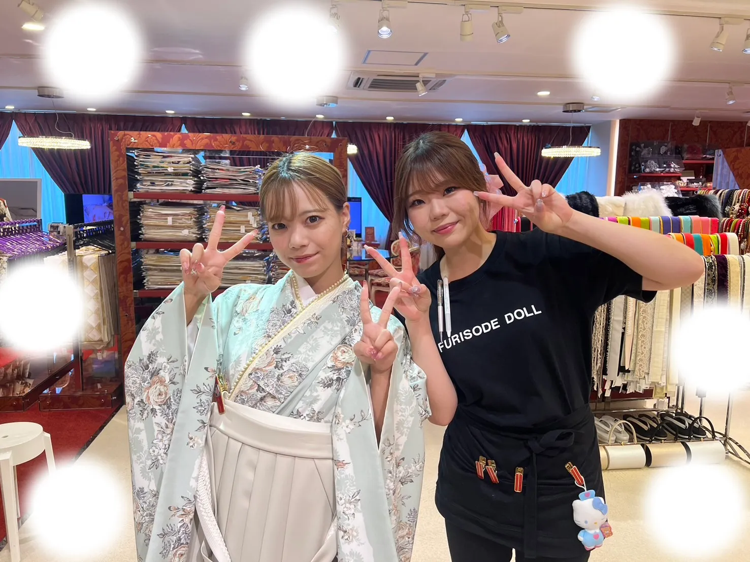 卒業式　袴レンタル　梅田　くすみカラー　水色　可愛い