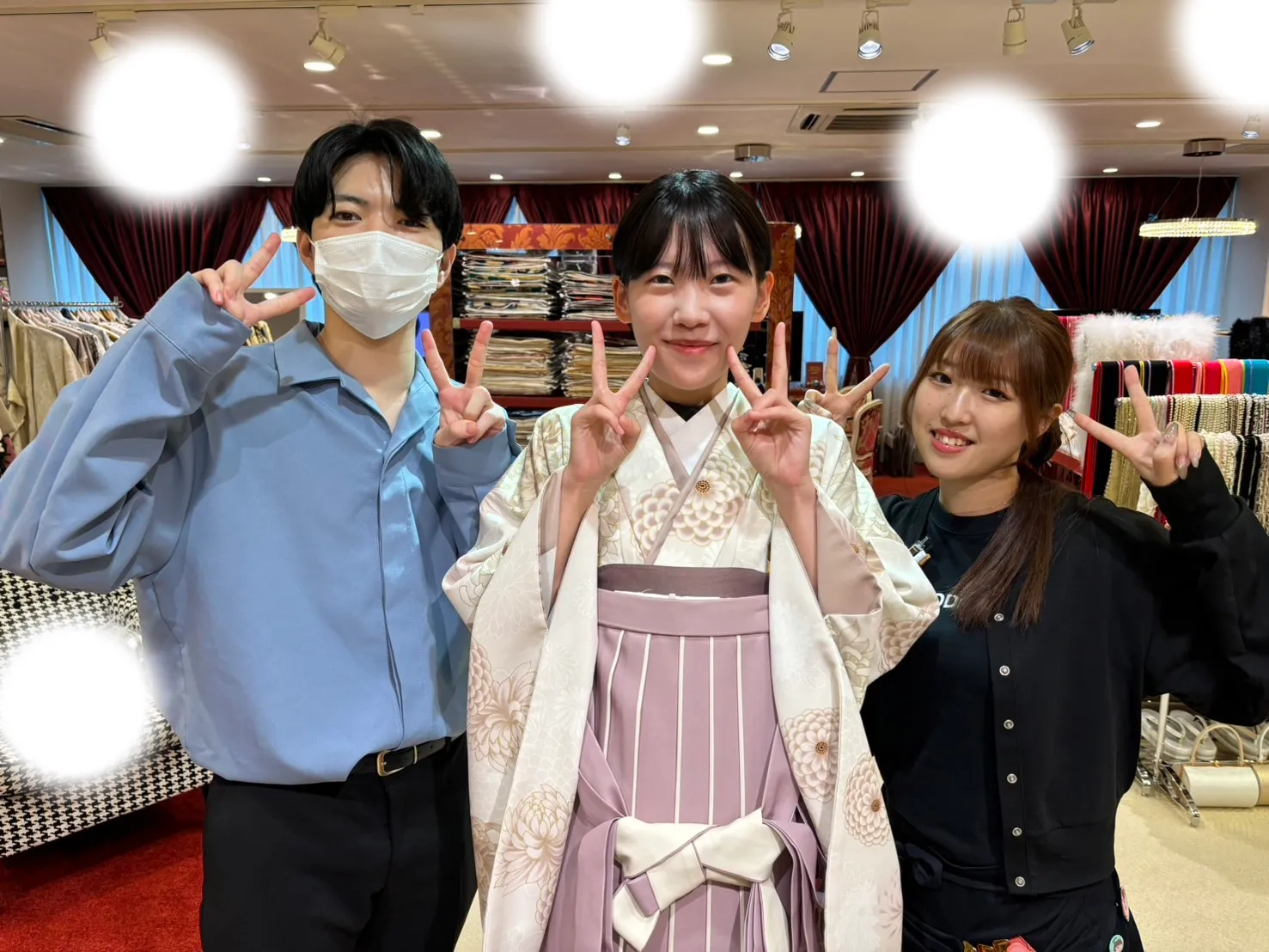 卒業式　袴　レンタル　梅田　くすみカラー　カワイイ