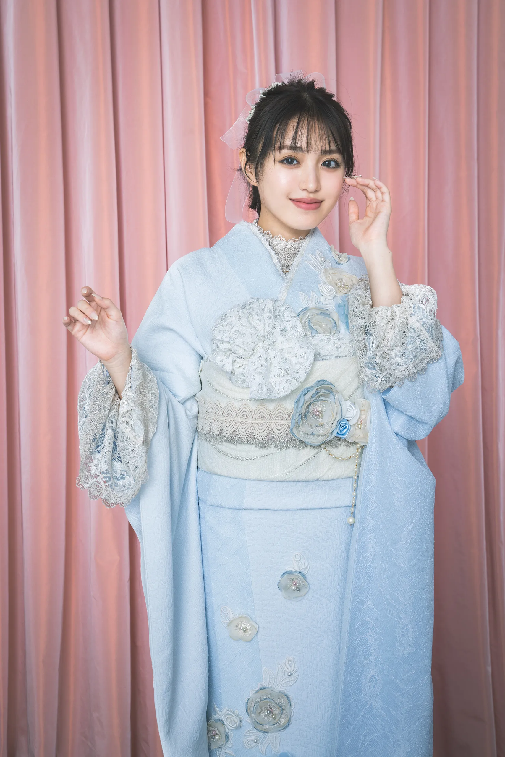 成人式振袖レンタル　ミニョン　立体花