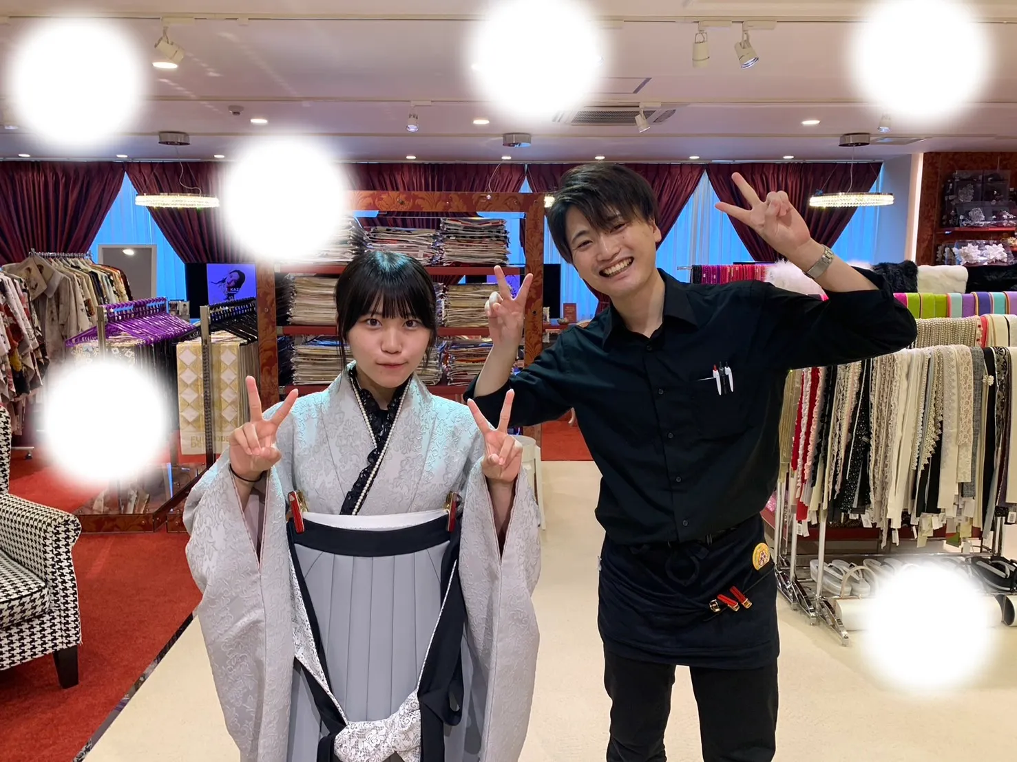 卒業式 袴 レンタル くすみカラー 青 かわいい オシャレ