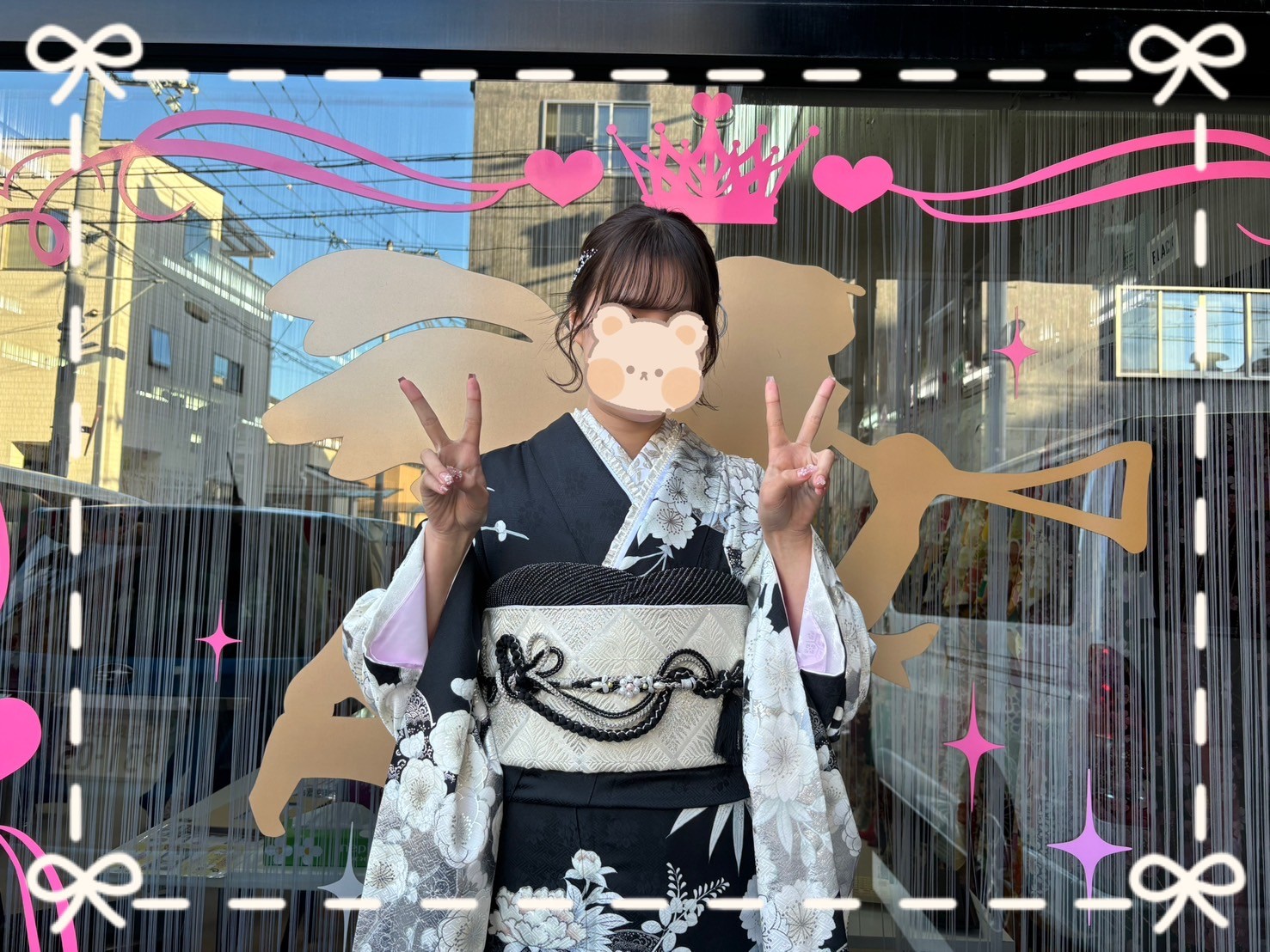 前撮り 撮影会 振袖 レンタル 奈良 きれい かわいい くすみ ガーリー 古典 イマドキ 最新作正統派古典 黒/白/シルバー 牡丹柄 かっこいい 粋 大人っぽい