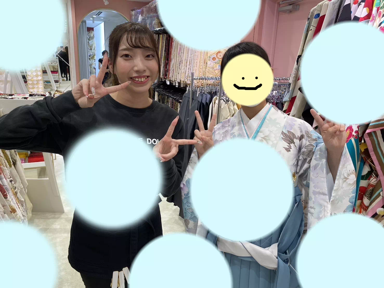 【TAKAZEN姫路店】♡6日 なえなのちゃんの袴で水色コーデが可愛い姫路市の小学校卒業式の袴レンタル姫ちゃん♡