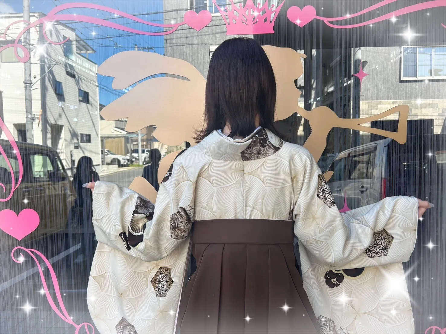 卒業式 袴 前撮り撮影会 JAPANSTYLE×中村里砂ブランド袴 くすみカラー古典 ベージュ/淡い色 梅柄 人気