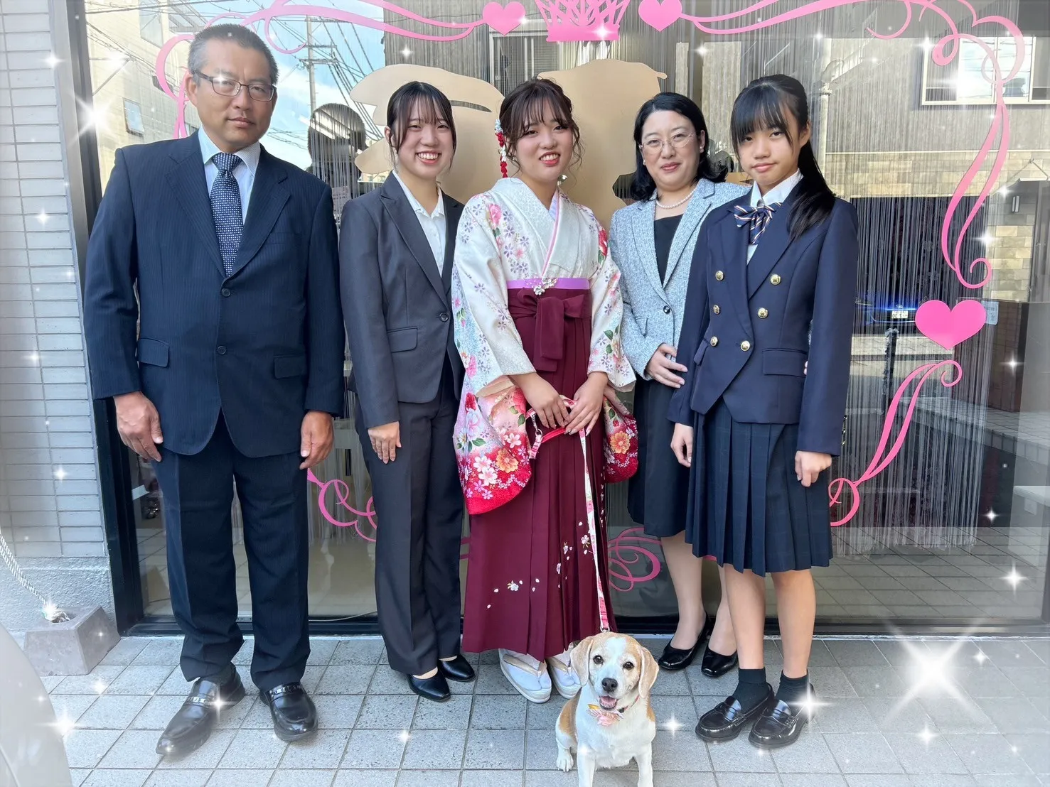 卒業式 袴 前撮り撮影会 かわいい 小花柄 白 赤 ピンク キュー