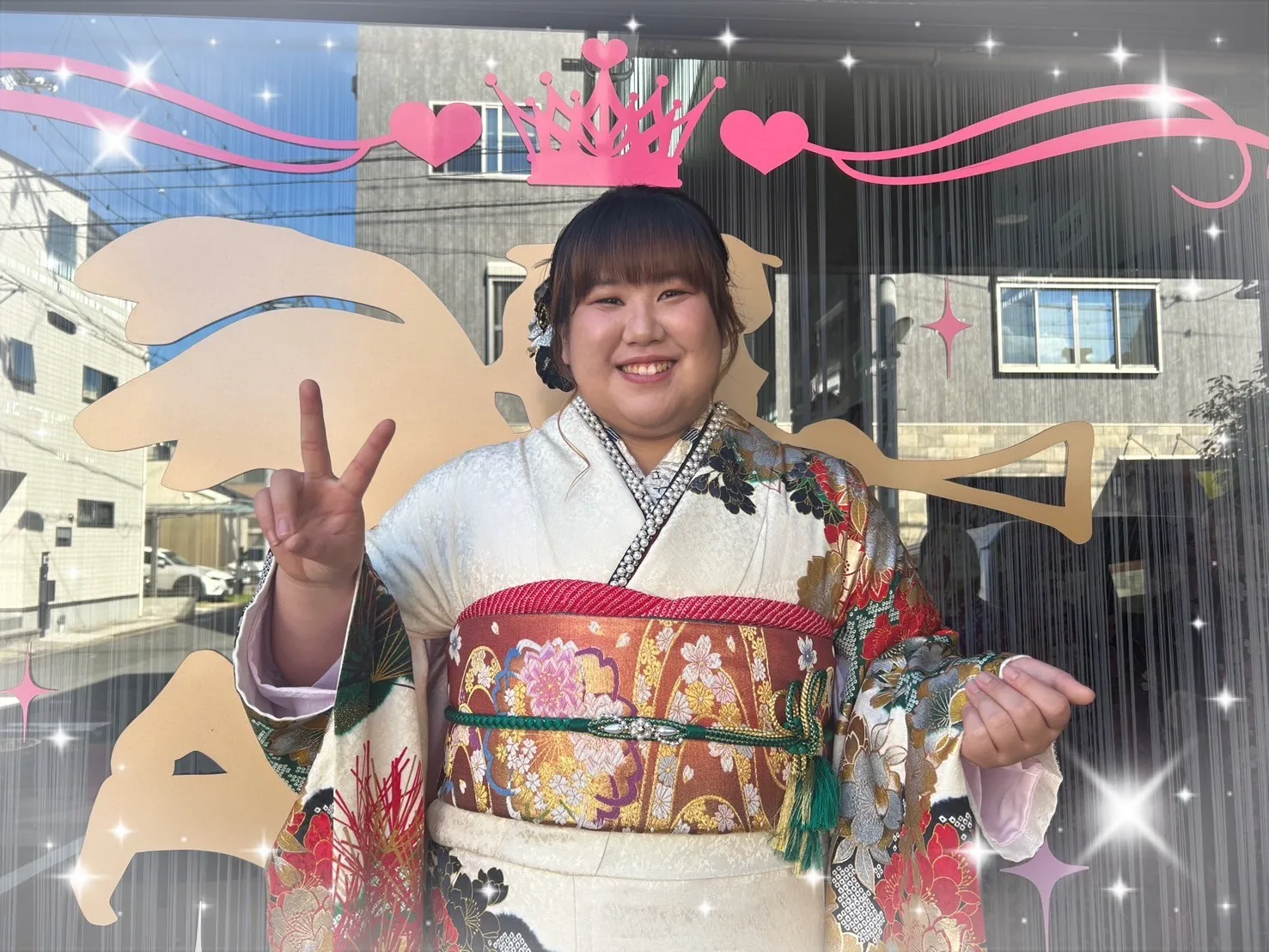 成人式 振袖 前撮り撮影会 かわいい 正統派古典 赤 白 華やか 綺麗