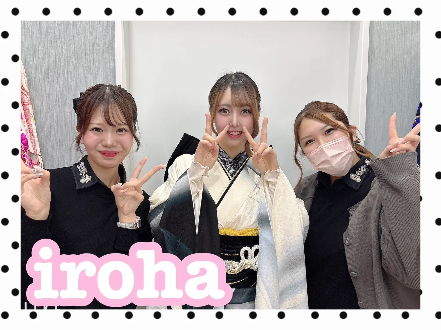 【TAKAZEN橿原店】19日♡2026年成人のモノトーン大柄が目立つモードお振袖姫ちゃん♡