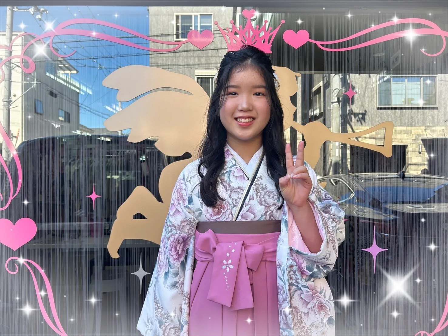 卒業式 袴 前撮り撮影会 かわいい 古典 ベージュ 茶色 シンプル 大人っぽいなえなのの二尺袖 くすみカラー/白 ボタン柄/花柄 淡い色 ボタニカル おしとやか