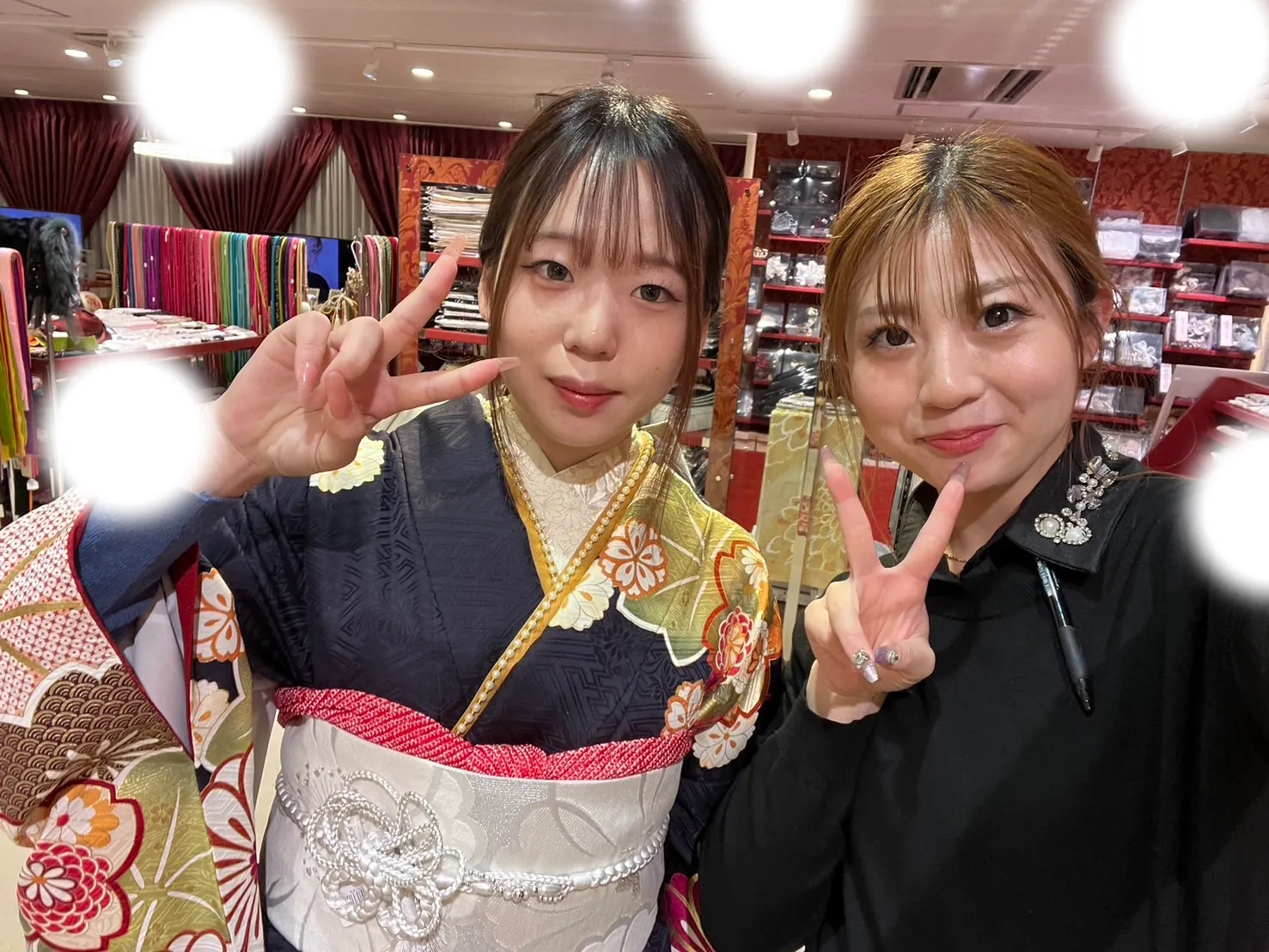 成人式 振袖 梅田 レンタル 古典 青 可愛い