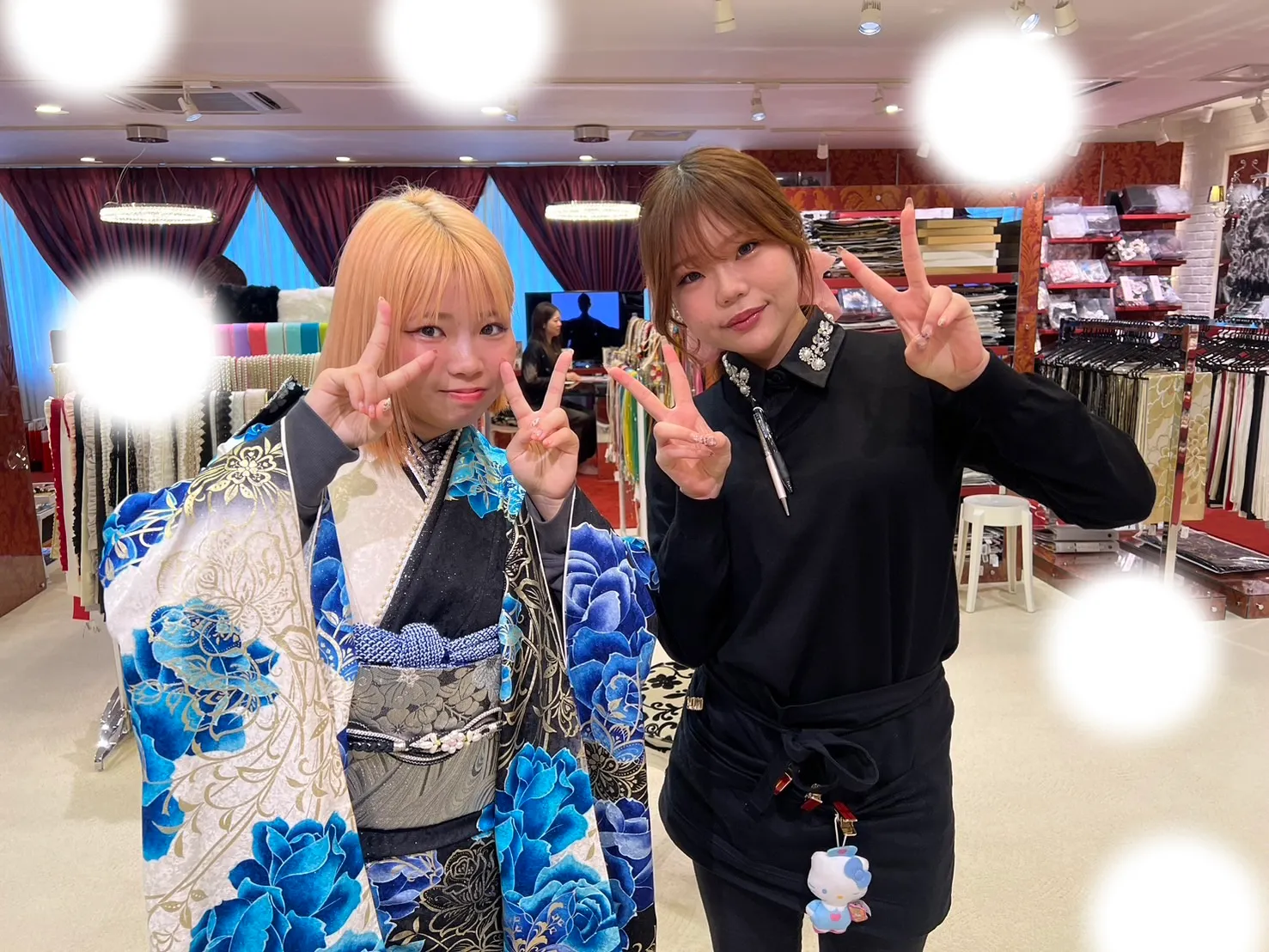 成人式 振袖 梅田 レンタル 人気 モード系 青 キラキラ