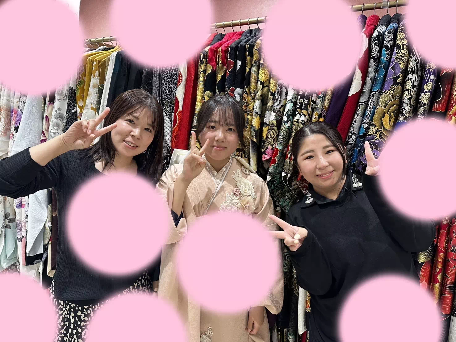 【TAKAZEN姫路店】♡8日 ピンク×立体花が可愛いミニョンのガーリーコーデで姫路市の2027年成人式振袖レンタル姫ちゃん♡
