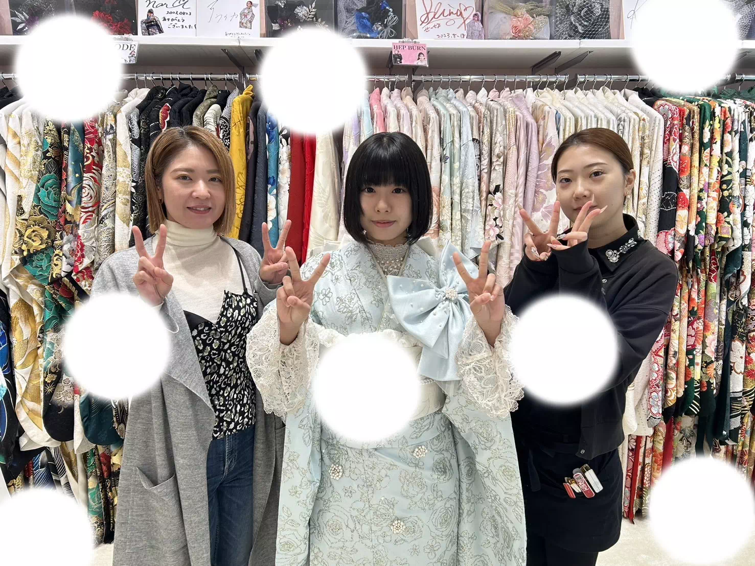 TAKAZEN神戸店 旧居留地店 前撮り撮影会 イマドキ カワイイ コディネート 振袖 レンタル キラキラ シュシュ
