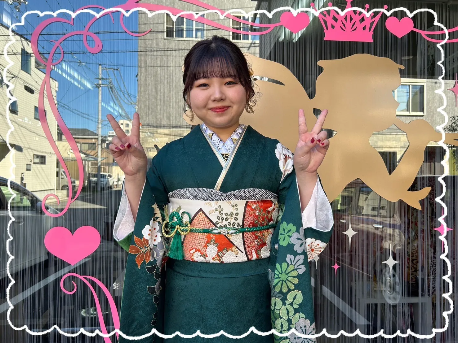 成人式 振袖 前撮り撮影会 可愛い 緑 グリーン 華やか 綺麗