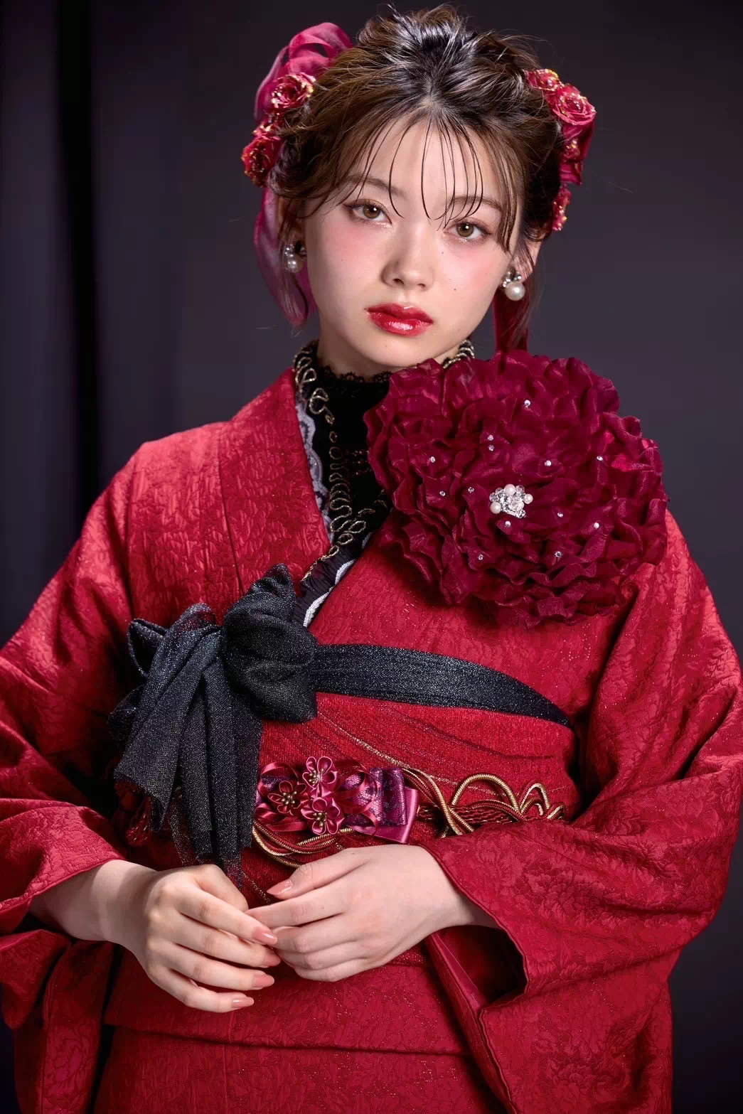 成人式 振袖レンタル TAKAZENオリジナル 大人っぽい 色っぽい 人とかぶらない おしゃれ ブーツスタイル ゴージャス バラ ピンク