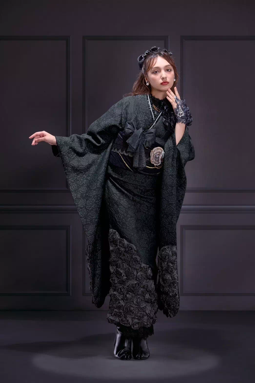 成人式 振袖レンタル TAKAZENオリジナル 大人っぽい 色っぽい 人とかぶらない おしゃれ ブーツスタイル ゴージャス バラ ピンク