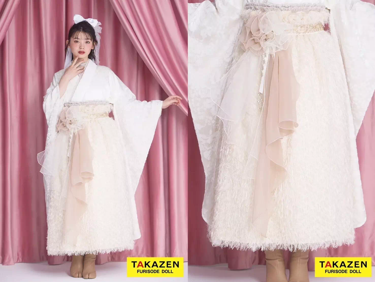 TAKAZEN神戸店 かわいい レンタル 袴 卒業式 くすみカラー ドレス袴