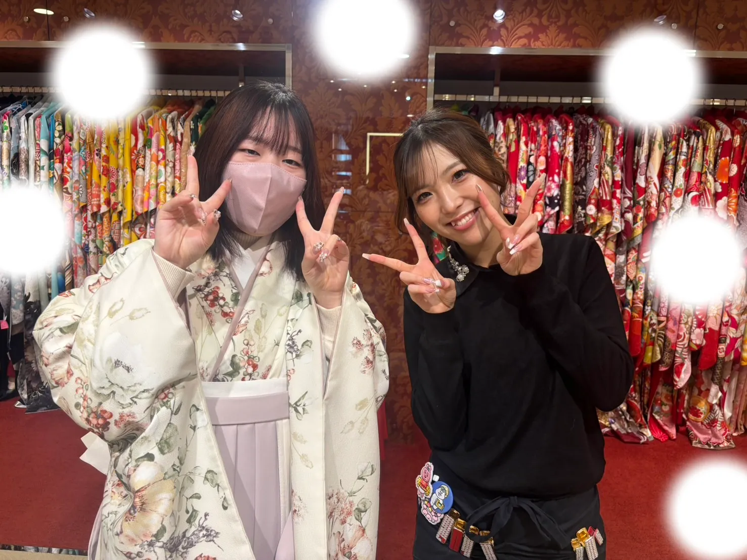 卒業式　袴レンタル　梅田　くすみカラー　水色　可愛い