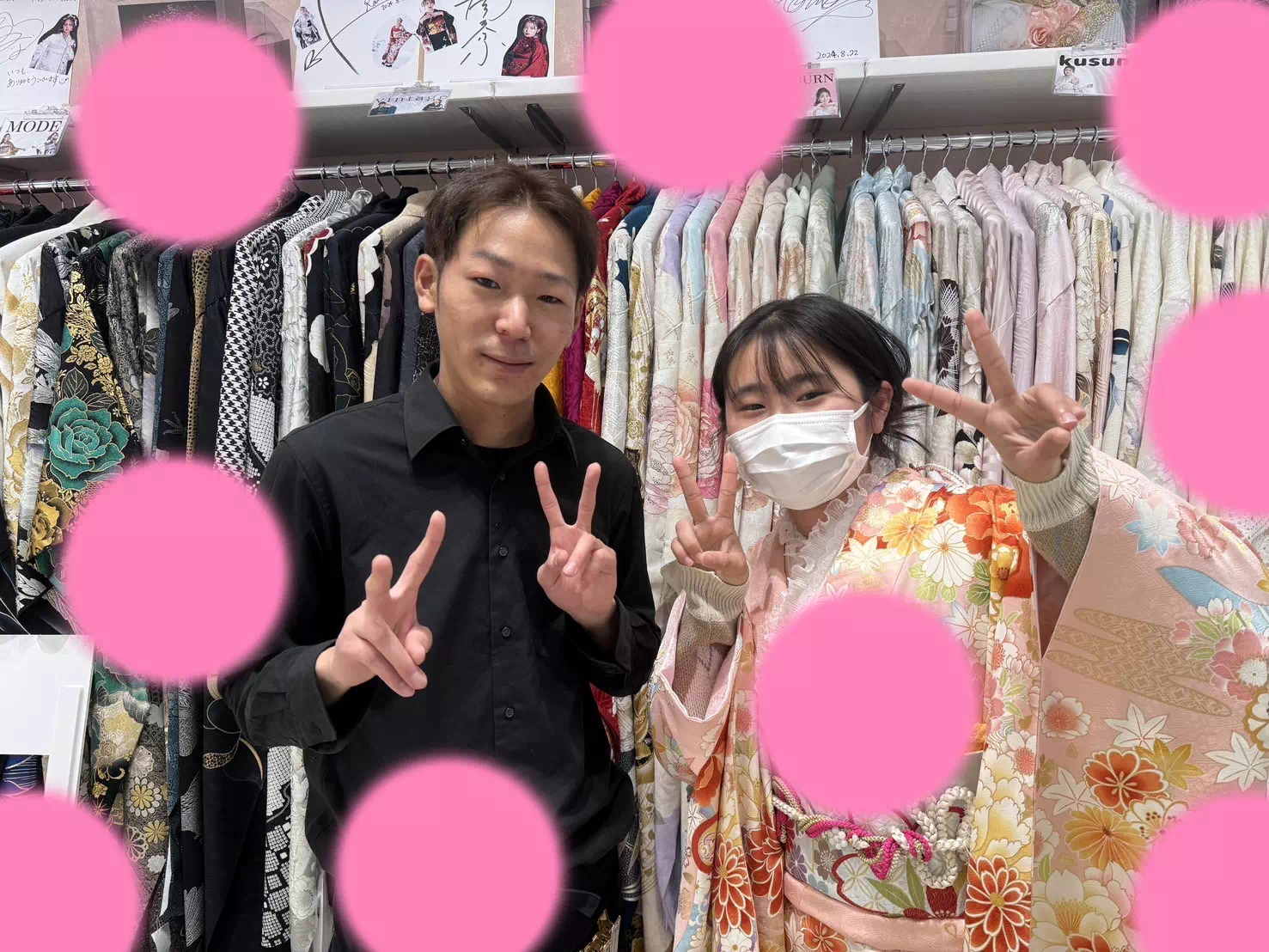 TAKAZEN神戸店 前撮り撮影会 イマドキ カワイイ コディネート 振袖 レンタル 安カワ ピンク