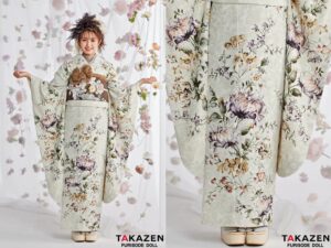 振袖 レンタル 奈良 振袖安い くすみカラーガーリー アイボリー/白ベース ボタニカルフラワー JILL STUART(ジルスチュアート) かわいらしい オフカラー 香音ちゃん