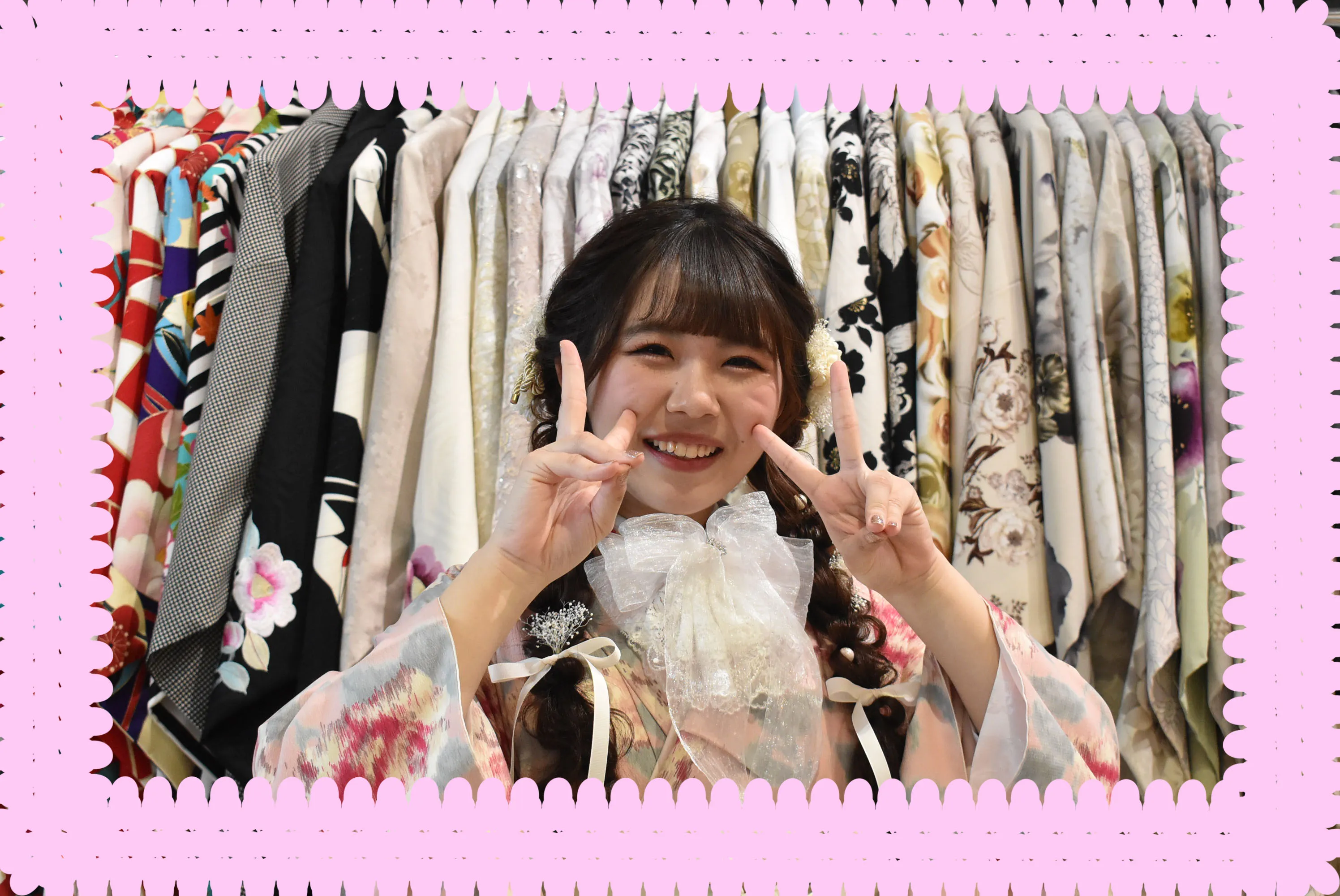 TAKAZEN堺店　前撮り撮影会　袴レンタル　キュート　ガーリー　淡色