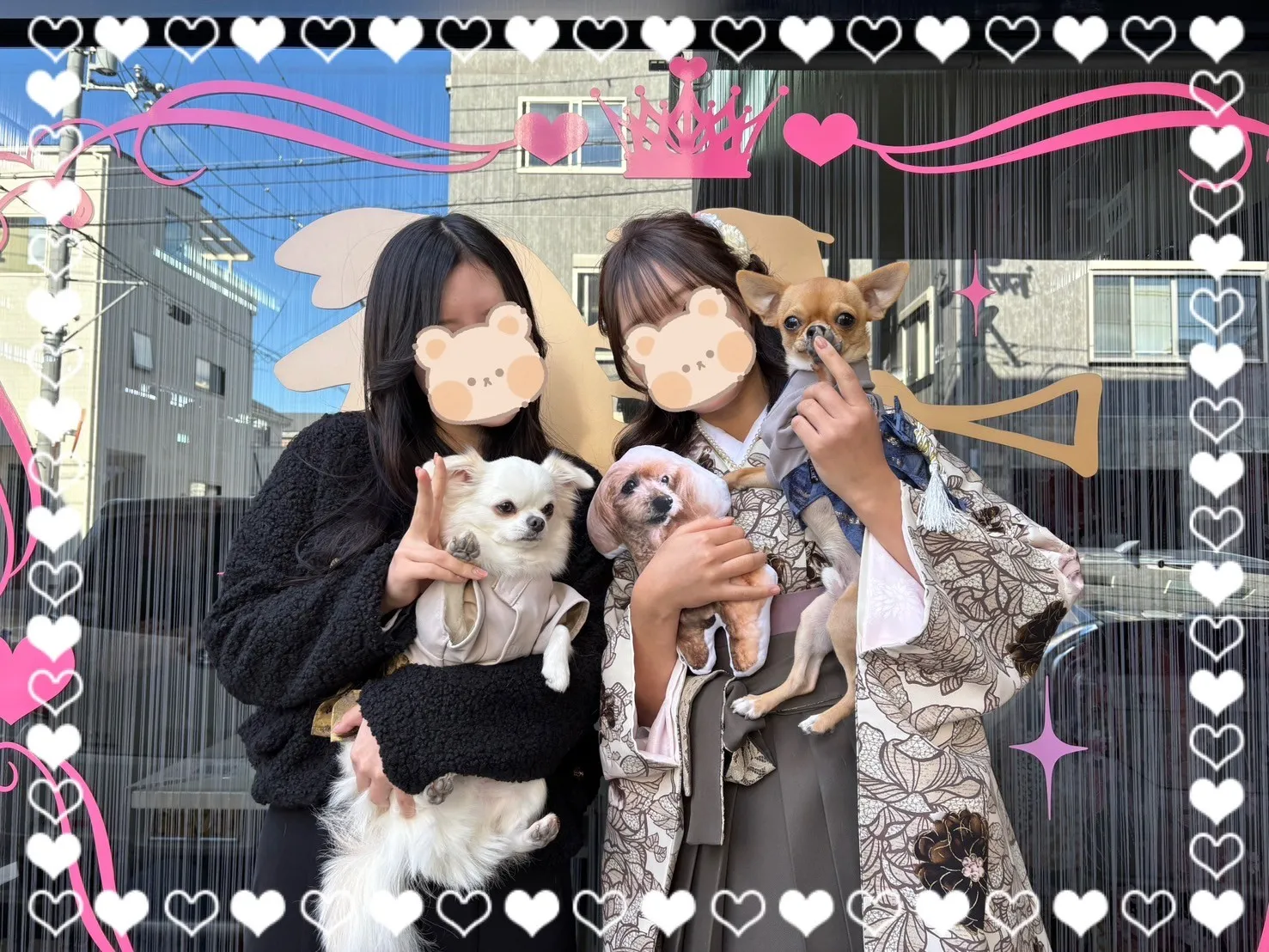 卒業式 袴 前撮り撮影会 玉城ティナ×紅一点ブランド袴 ブラウン/茶色/ダスティーカラー 洋柄 アンティーク調 人気 お洒落 リボン半襟