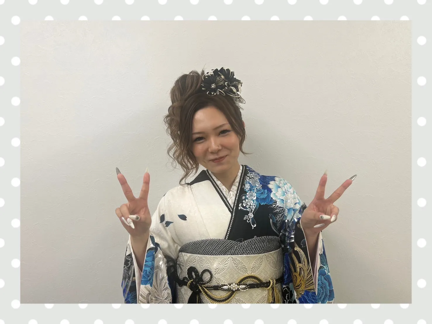 成人式 振袖 前撮り撮影会 奈良 カッコいい モード 安い 青 黒 白 目立つ 派手